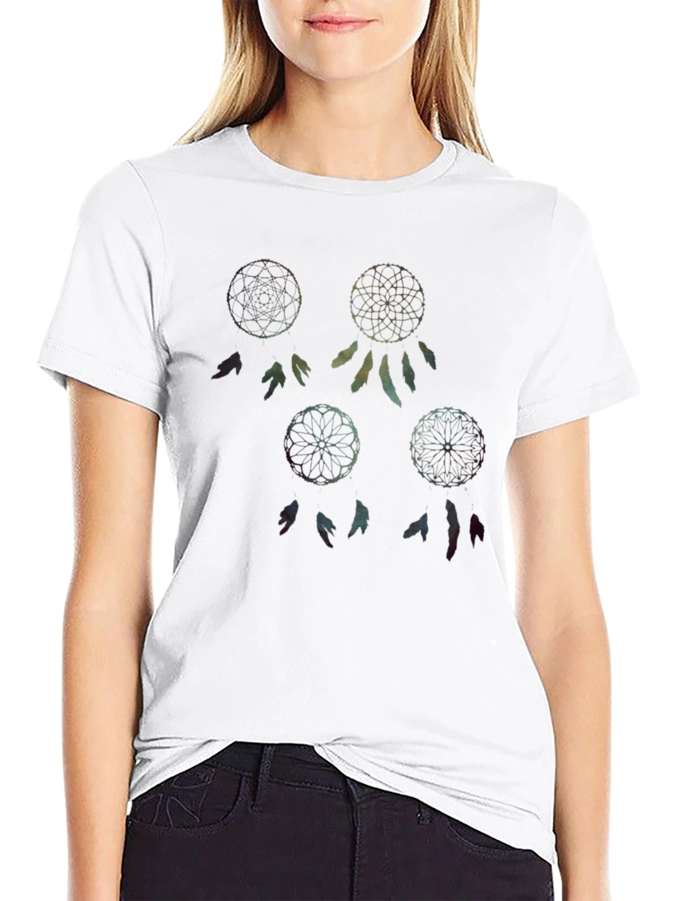 Dreamcatcher Graphic Tee - Relaxed Fit Black T-Shirt