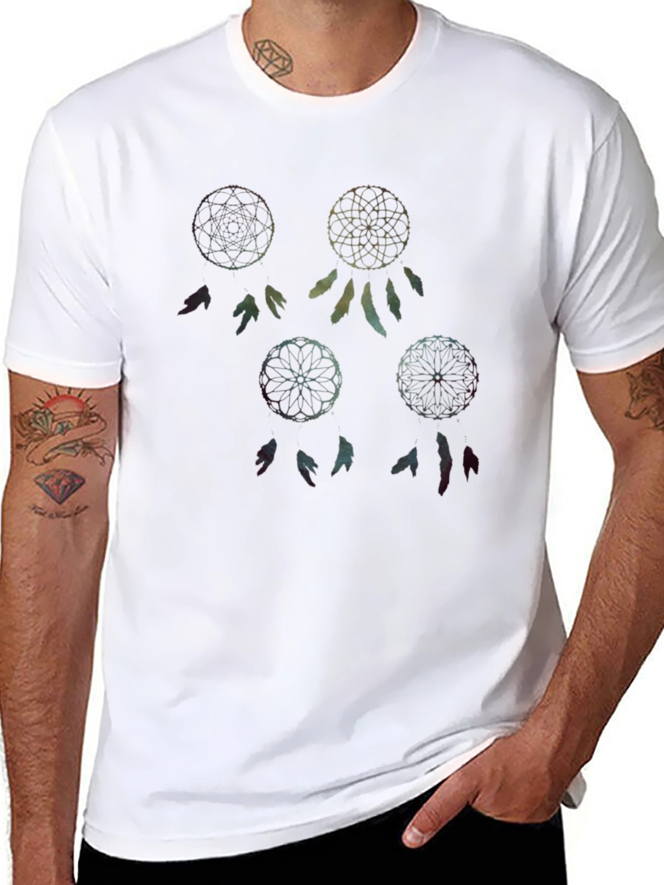 Dreamcatcher Graphic Tee - Relaxed Fit Black T-Shirt