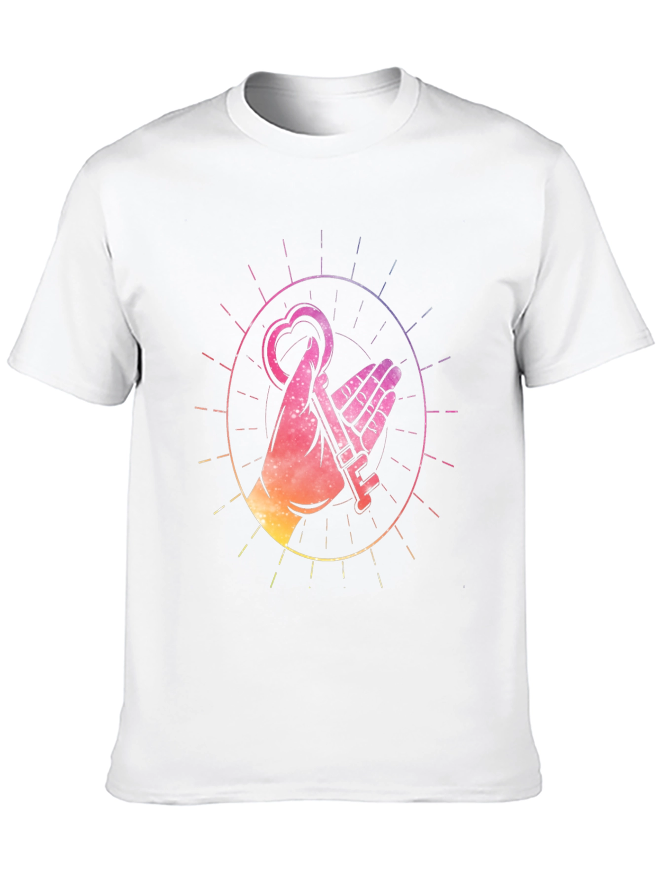 Heart Key Graphic Black T-Shirt