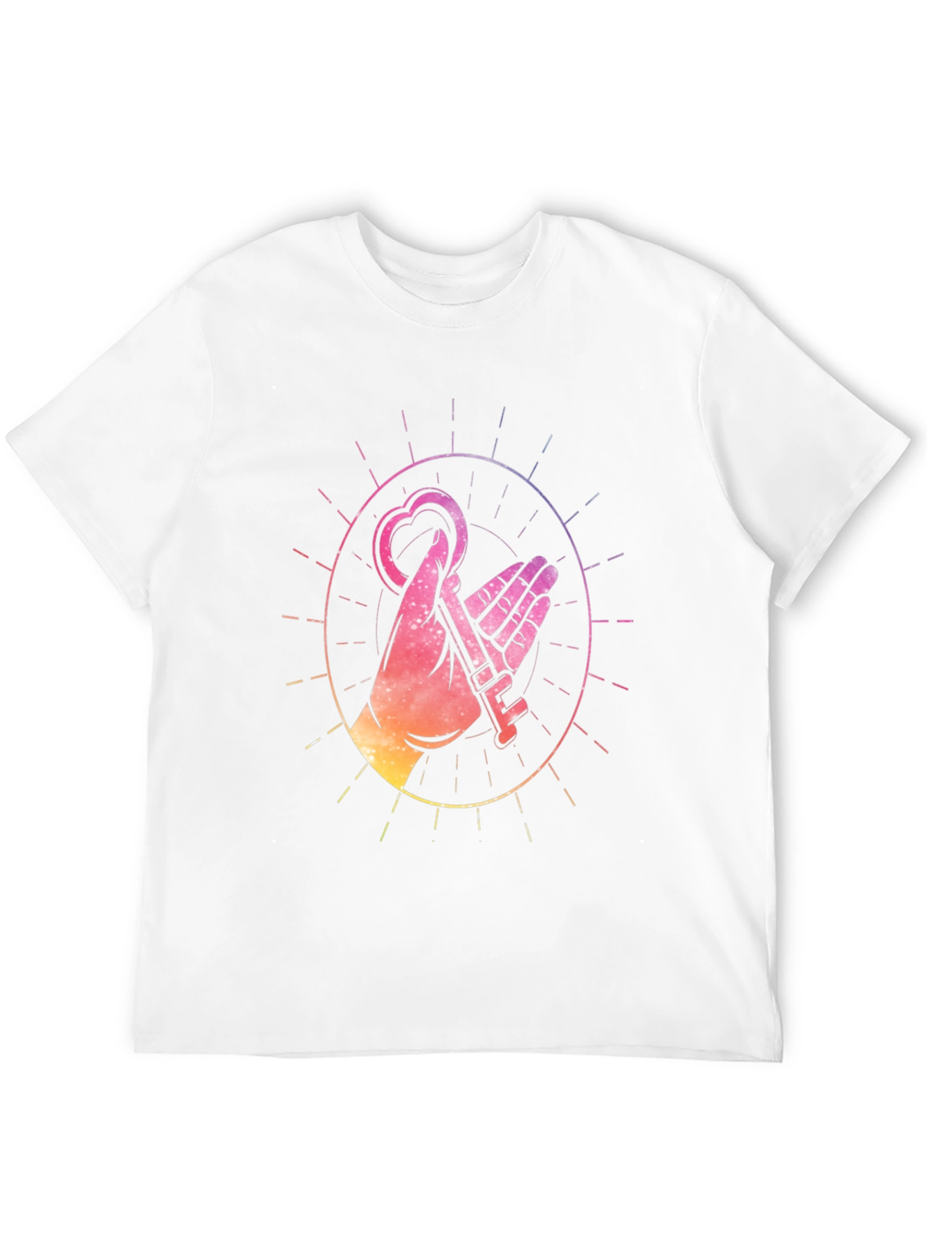 Heart Key Graphic Black T-Shirt