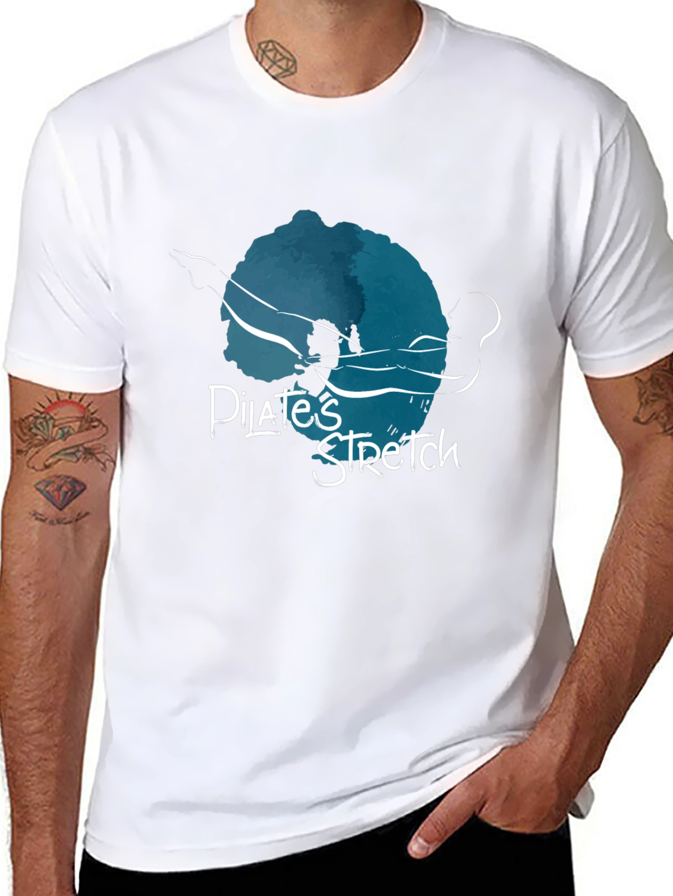 Pilates Stretch Graphic Tee - Black Cotton Shirt