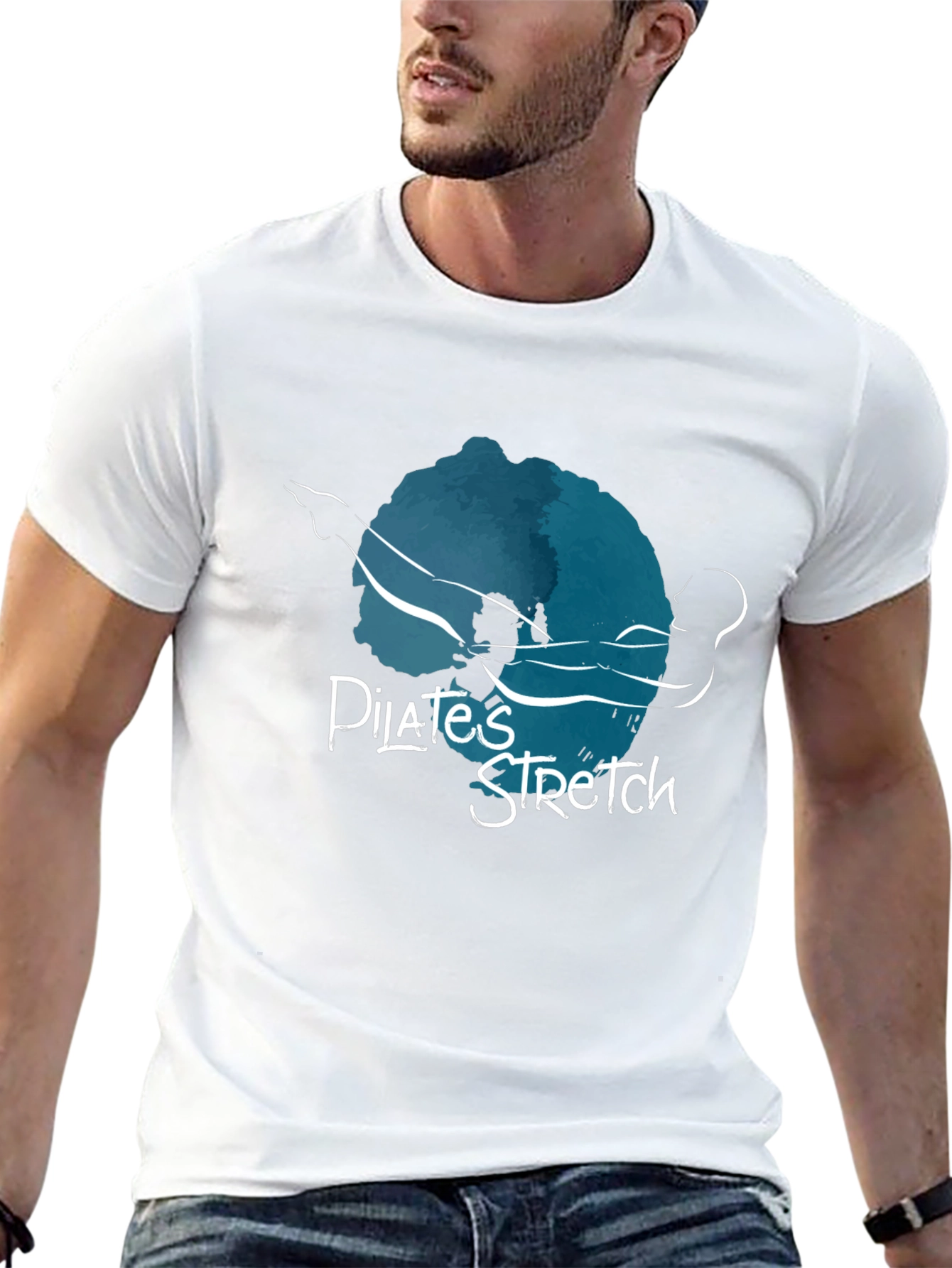 Pilates Stretch Graphic Tee - Black Cotton Shirt