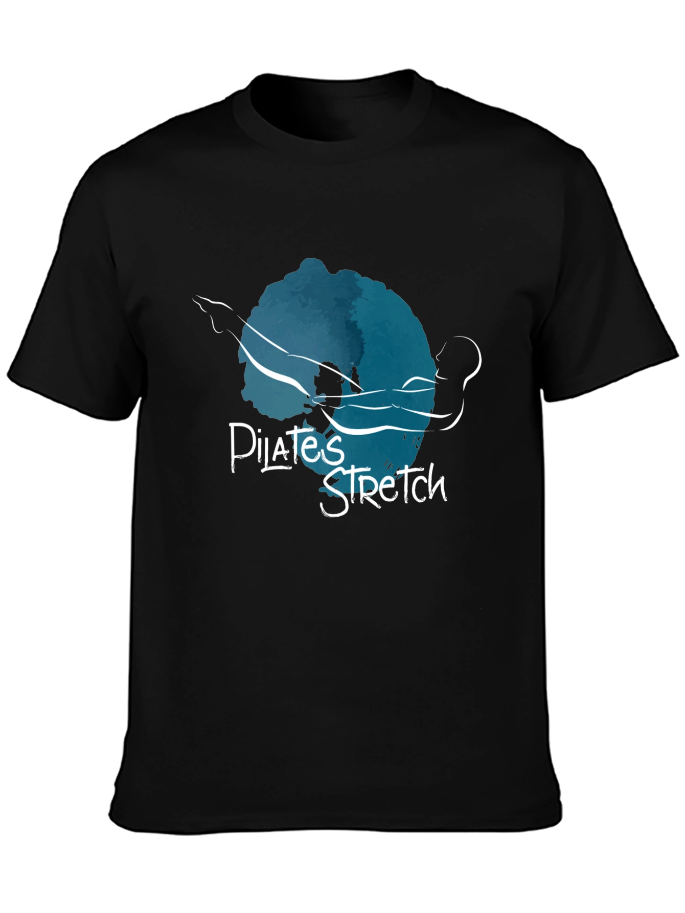 Pilates Stretch Graphic Tee - Black Cotton Shirt