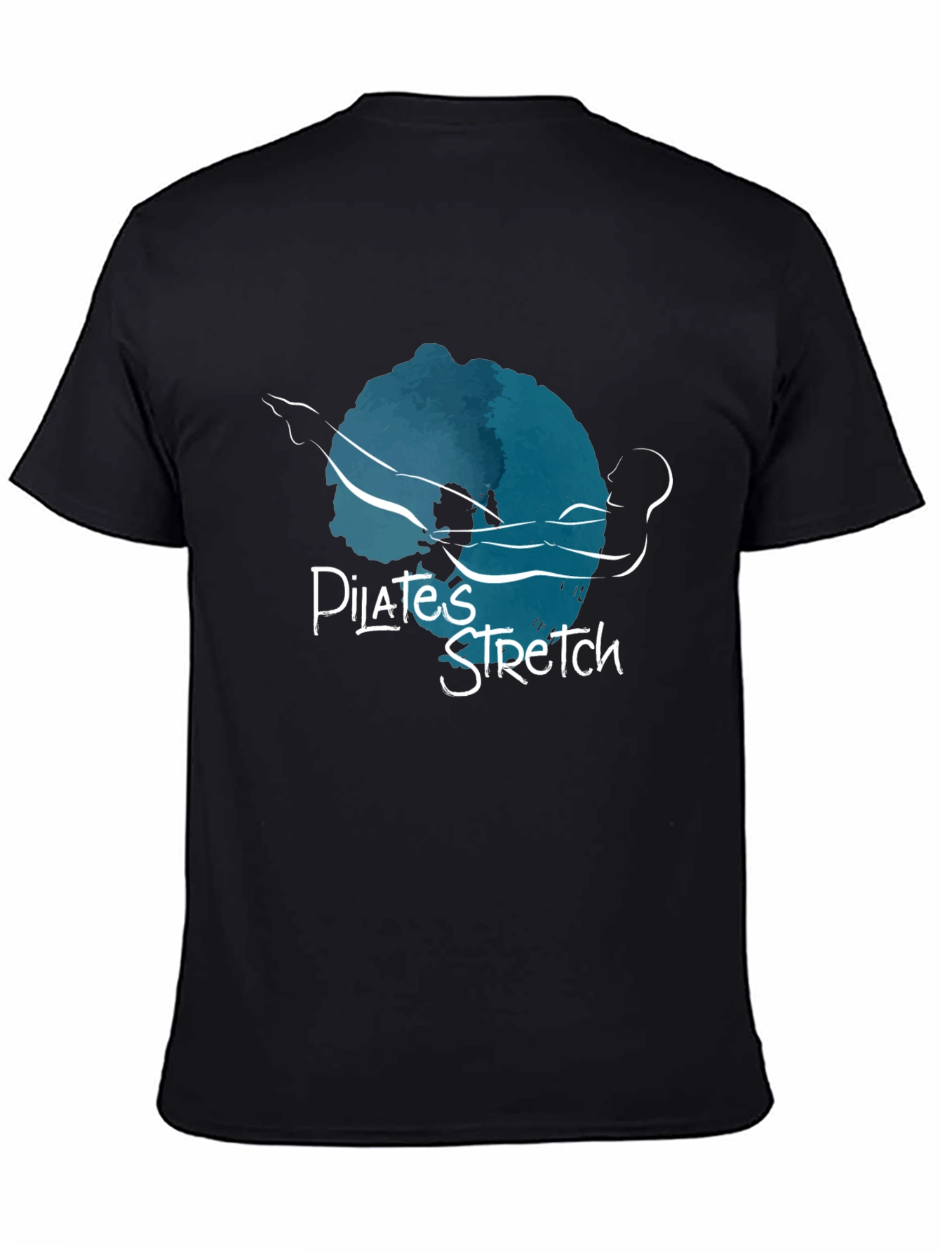 Pilates Stretch Graphic Tee - Black Cotton Shirt