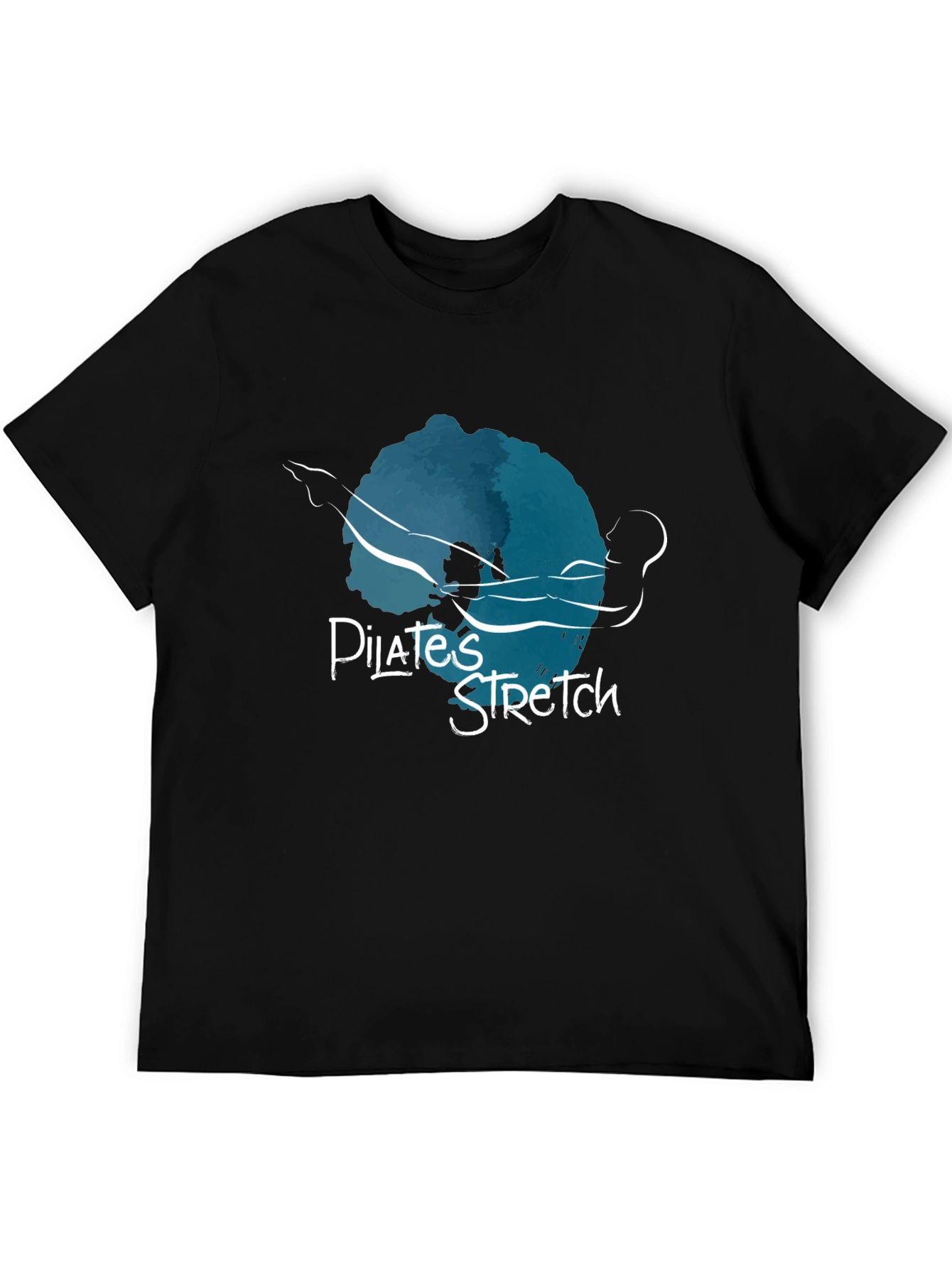 Pilates Stretch Graphic Tee - Black Cotton Shirt