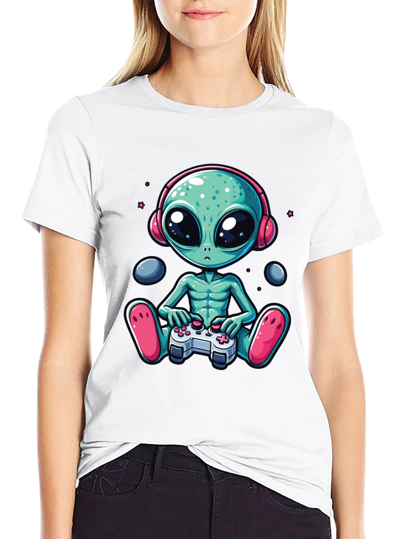 Gamer Alien Graphic Tee - Sci-Fi Comfort