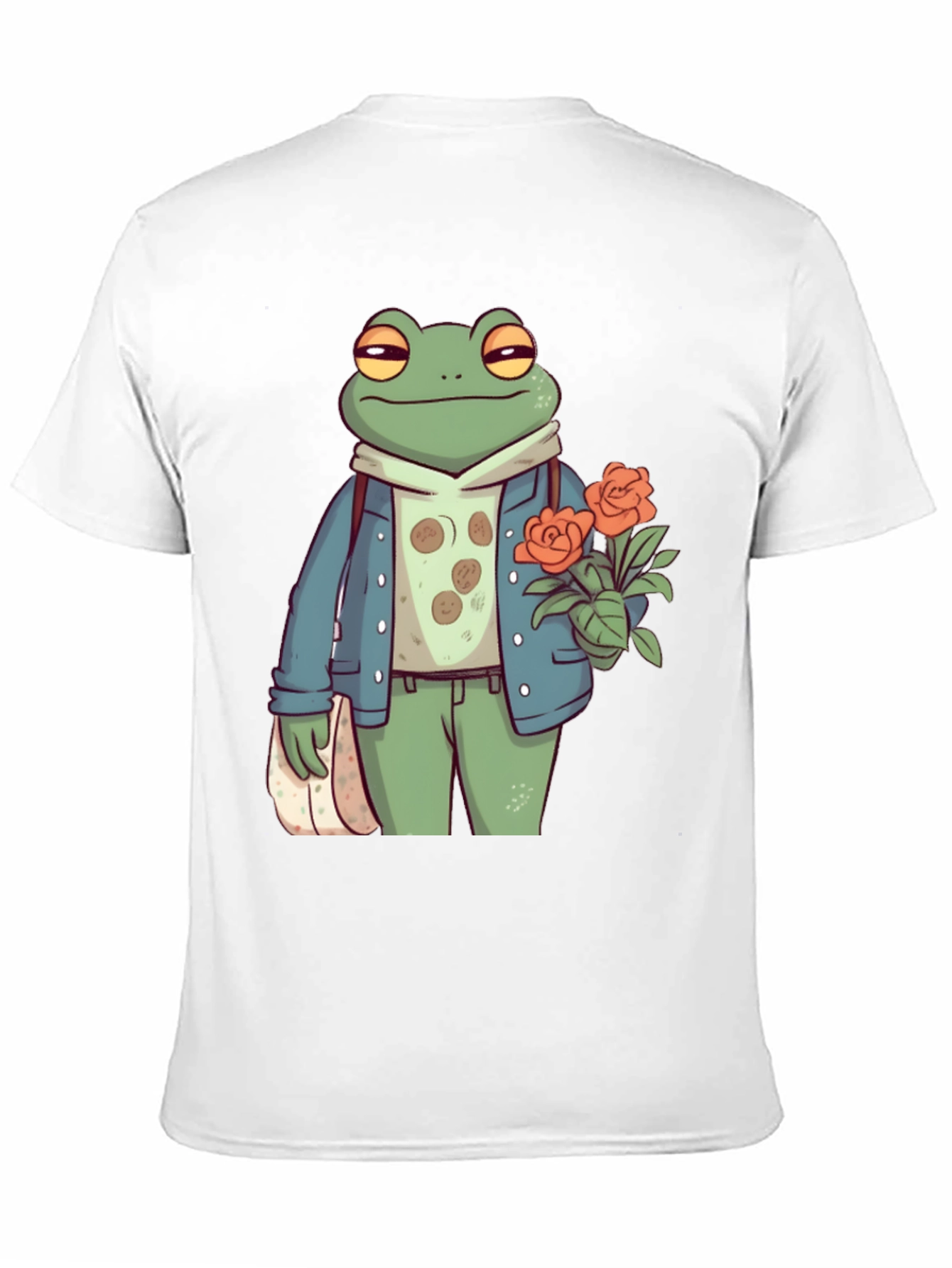 Stylish Frog with Flowers Graphic Tee