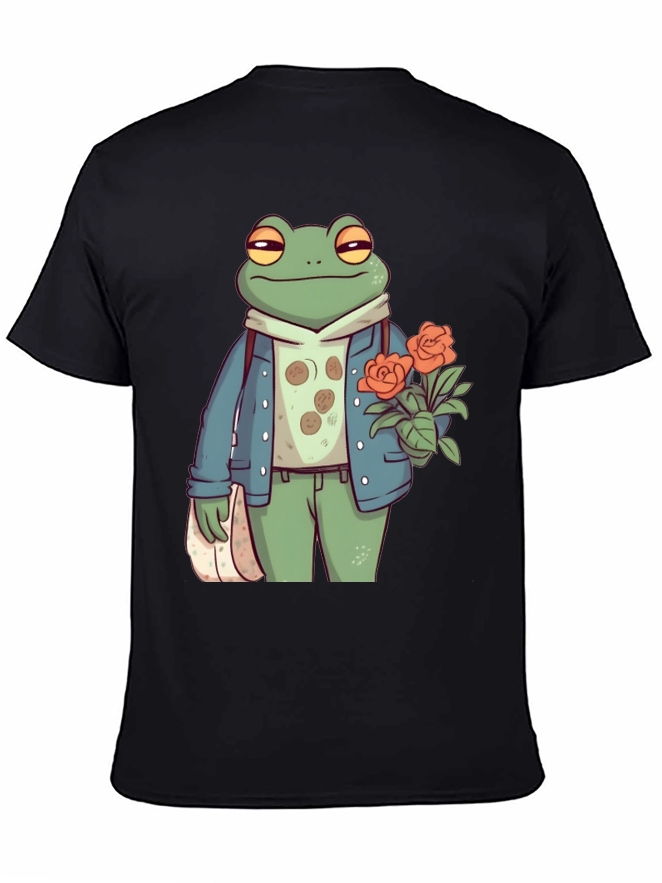 Stylish Frog with Flowers Graphic Tee