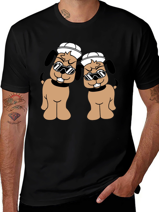 Cool Dog Crew T-Shirt - Fun Cartoon Graphic Tee