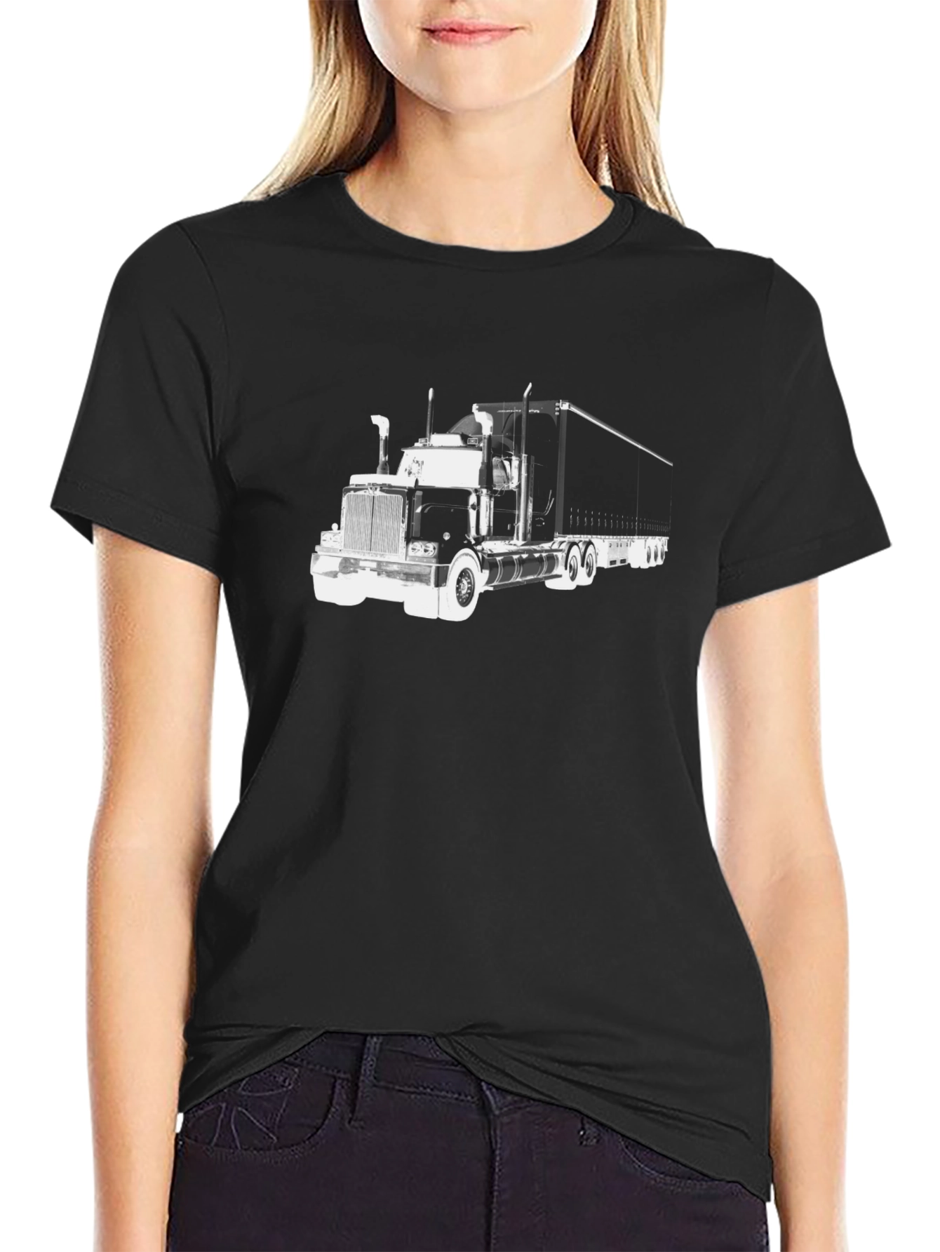 Truck Graphic Tee - Black Cotton Blend