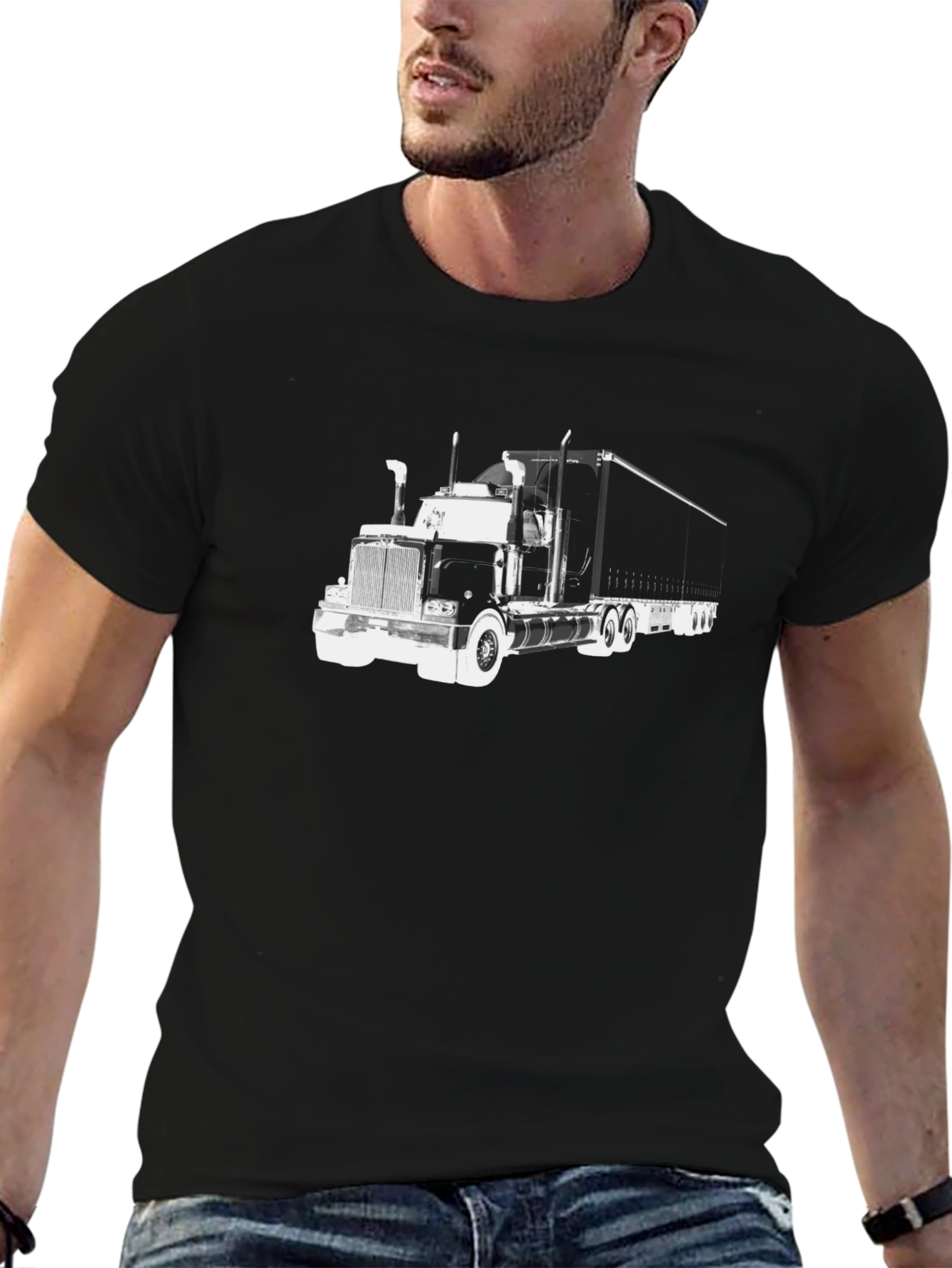 Truck Graphic Tee - Black Cotton Blend