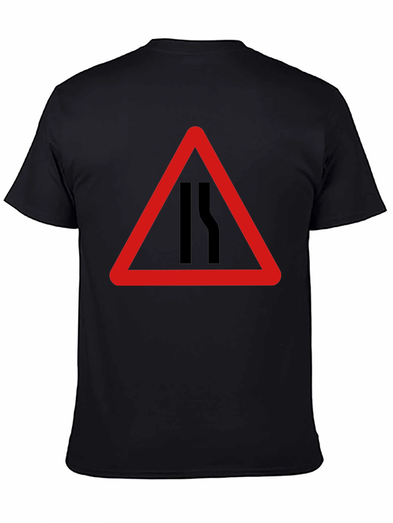 Road Narrows T-Shirt - Warning Sign Graphic Tee