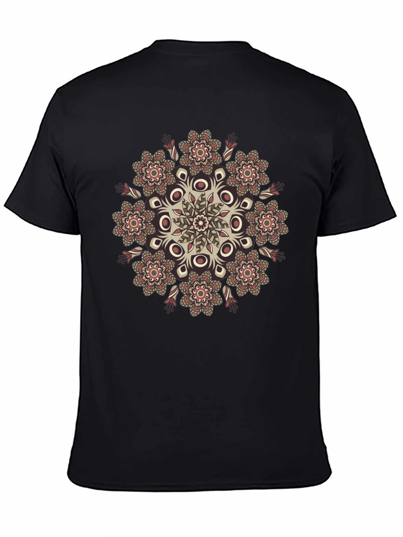 Boho Mandala Graphic Black T-Shirt