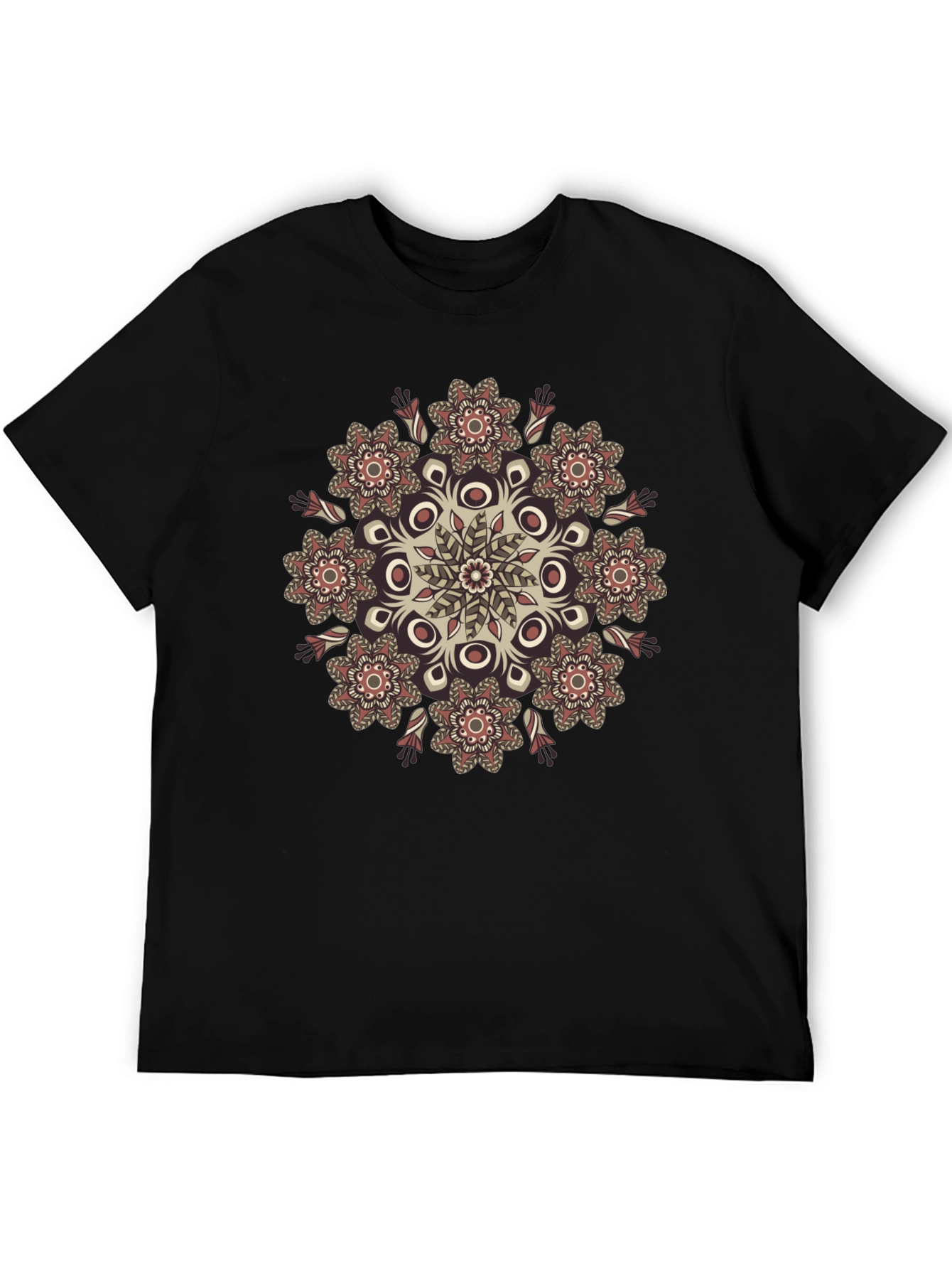 Boho Mandala Graphic Black T-Shirt