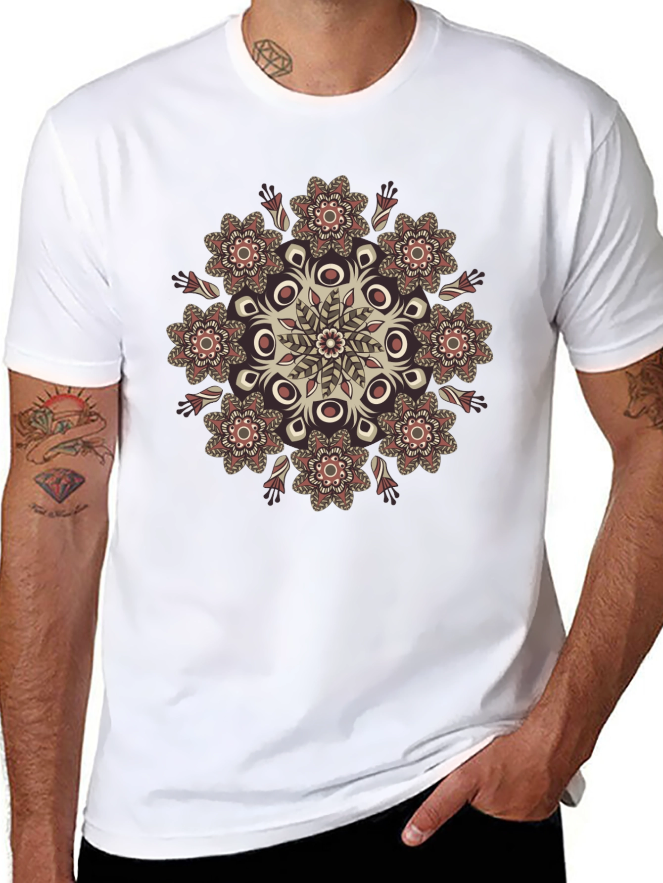 Boho Mandala Graphic Black T-Shirt