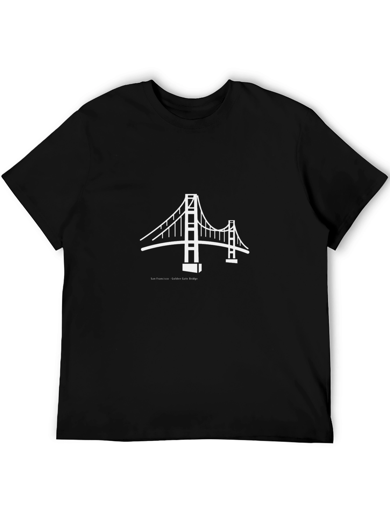 Golden Gate Bridge Graphic Tee - Black Cotton T-Shirt