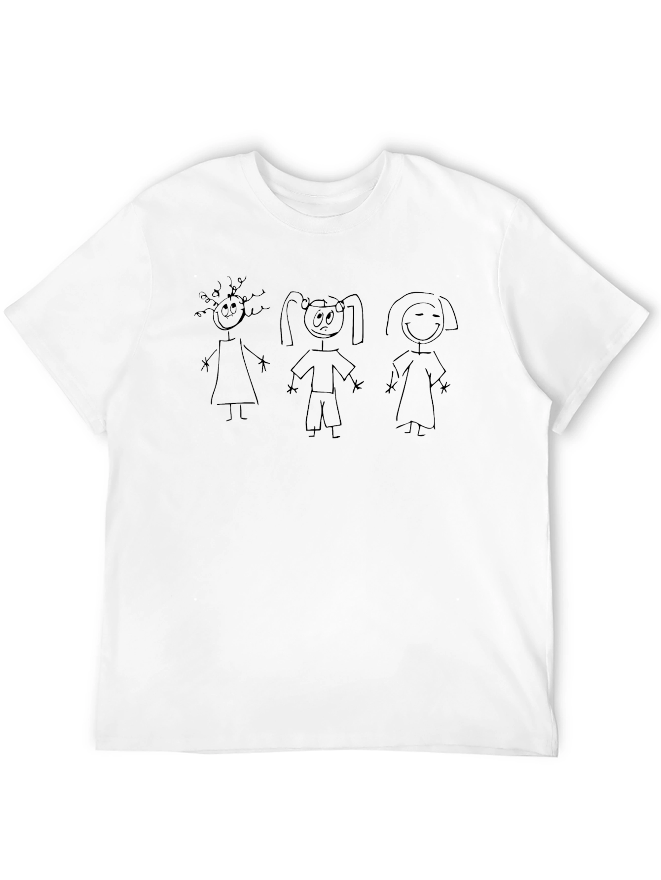 Stick Figure Family T-Shirt - Unisex Black Tee