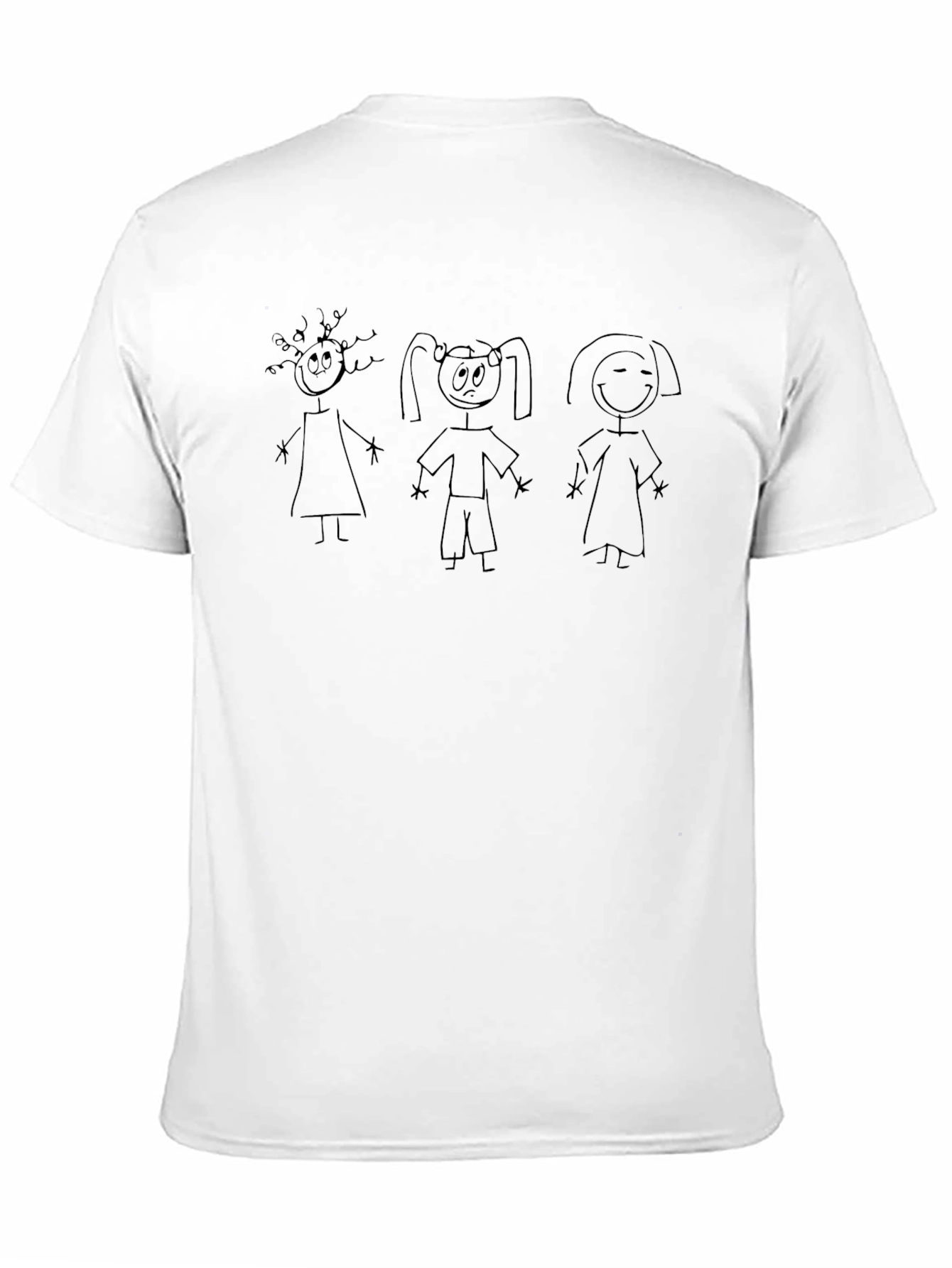 Stick Figure Family T-Shirt - Unisex Black Tee