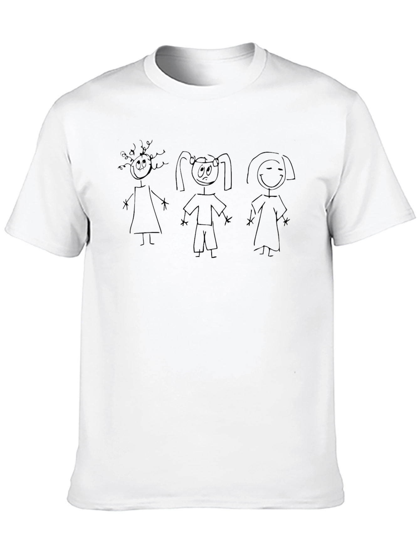 Stick Figure Family T-Shirt - Unisex Black Tee
