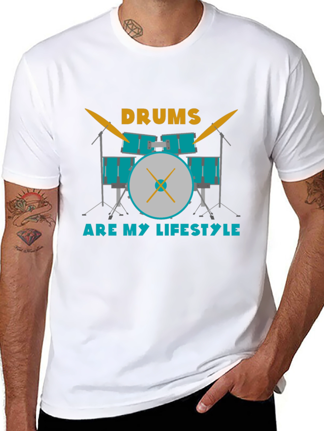 Drums Are My Lifestyle Graphic Tee - Musician T-Shirt