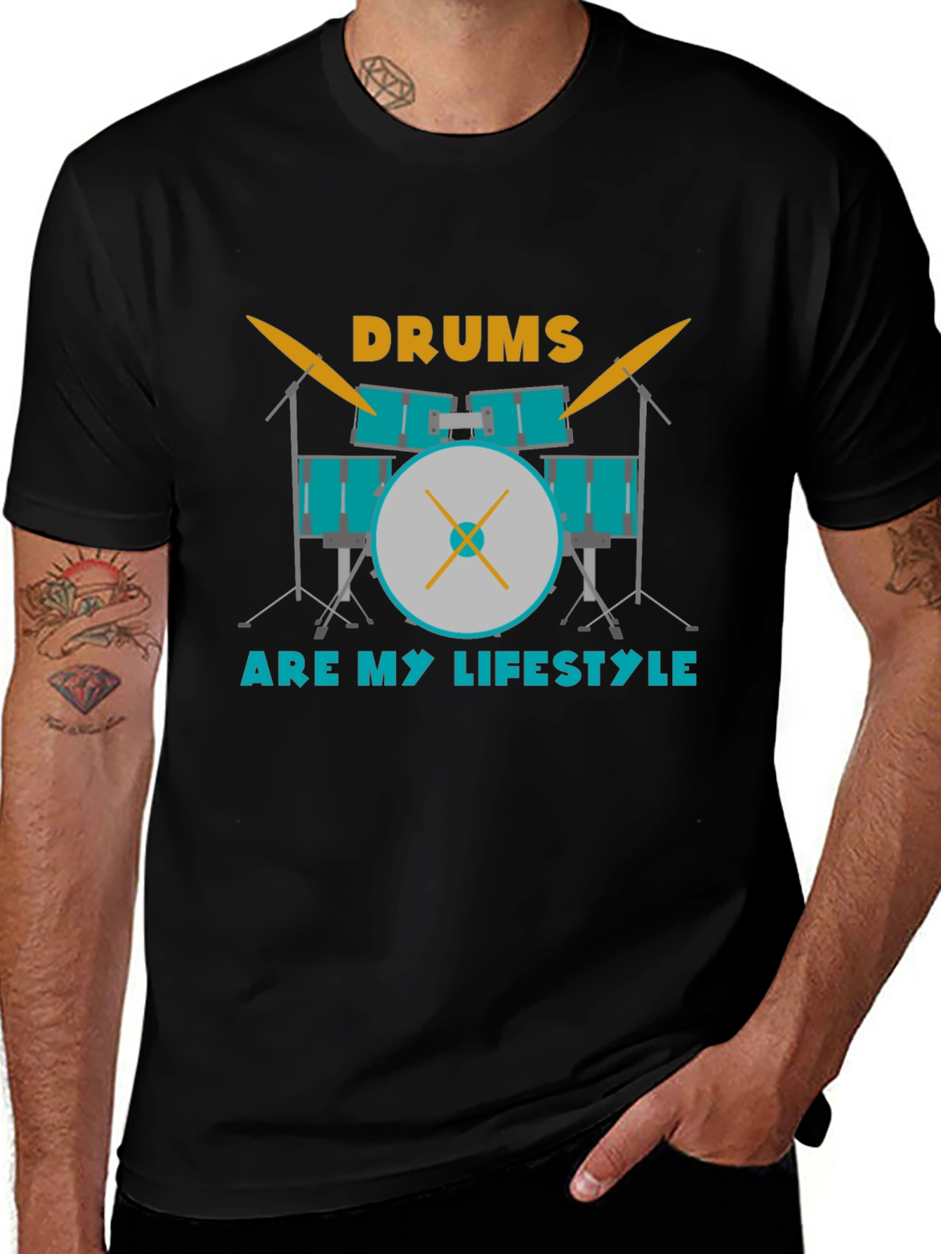 Drums Are My Lifestyle Graphic Tee - Musician T-Shirt