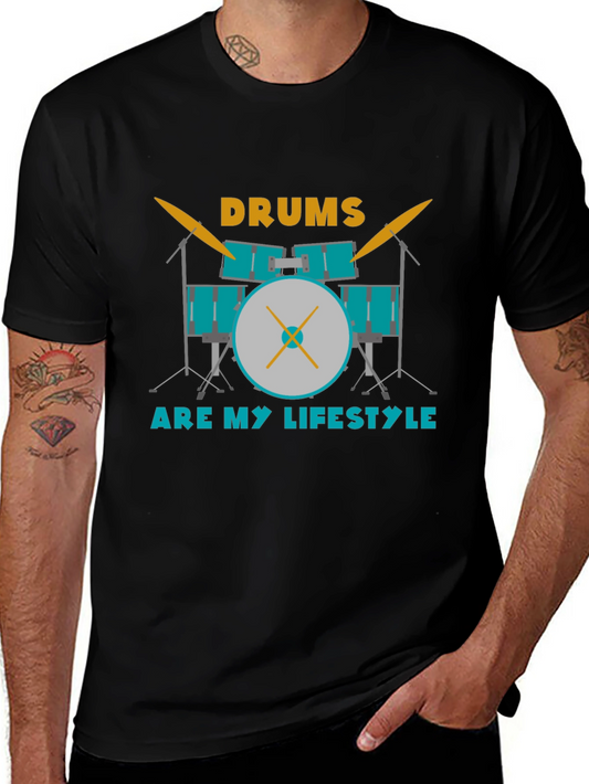 Drums Are My Lifestyle Graphic Tee - Musician T-Shirt
