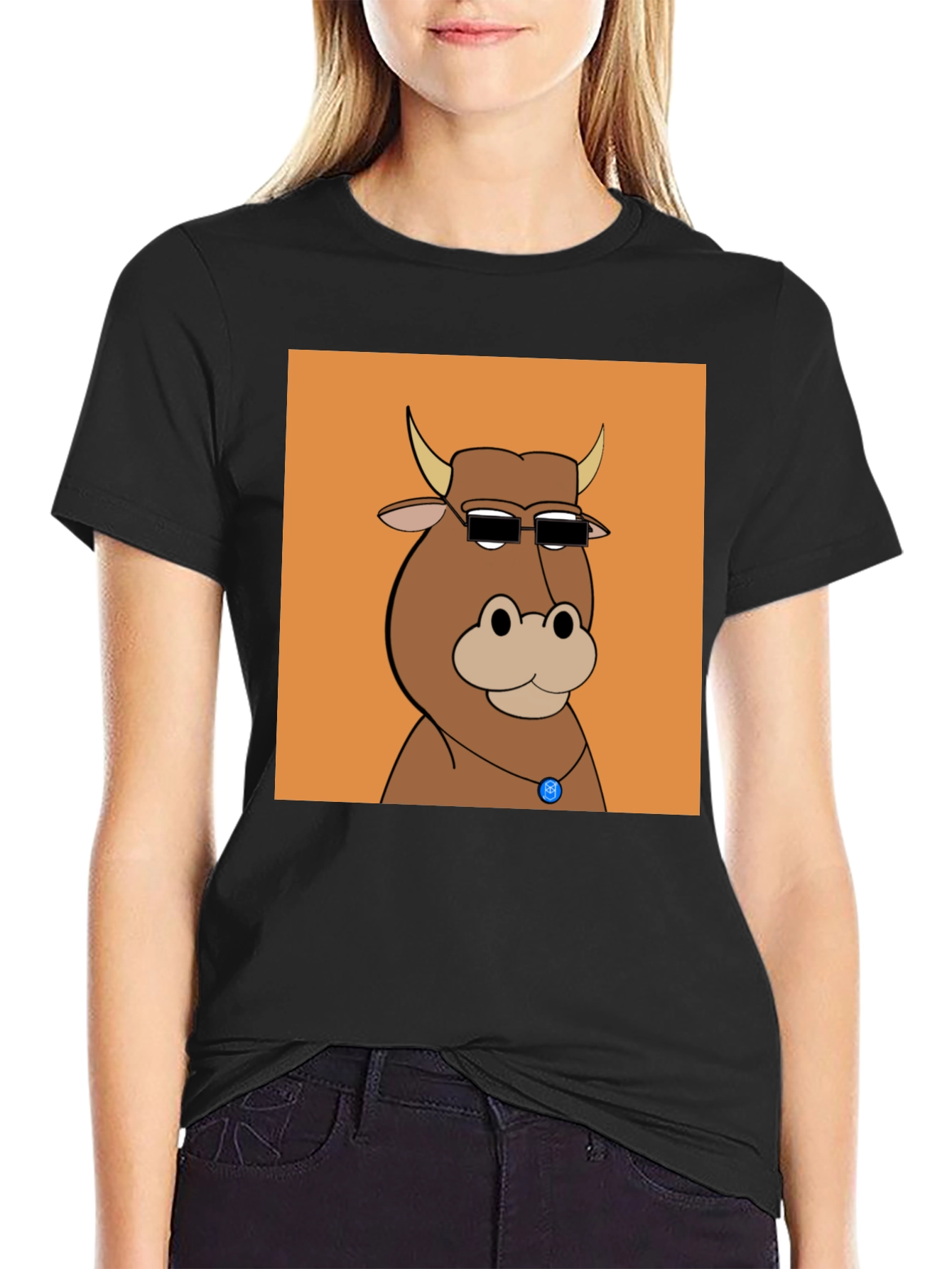 Cool Cartoon Cow Graphic Tee
