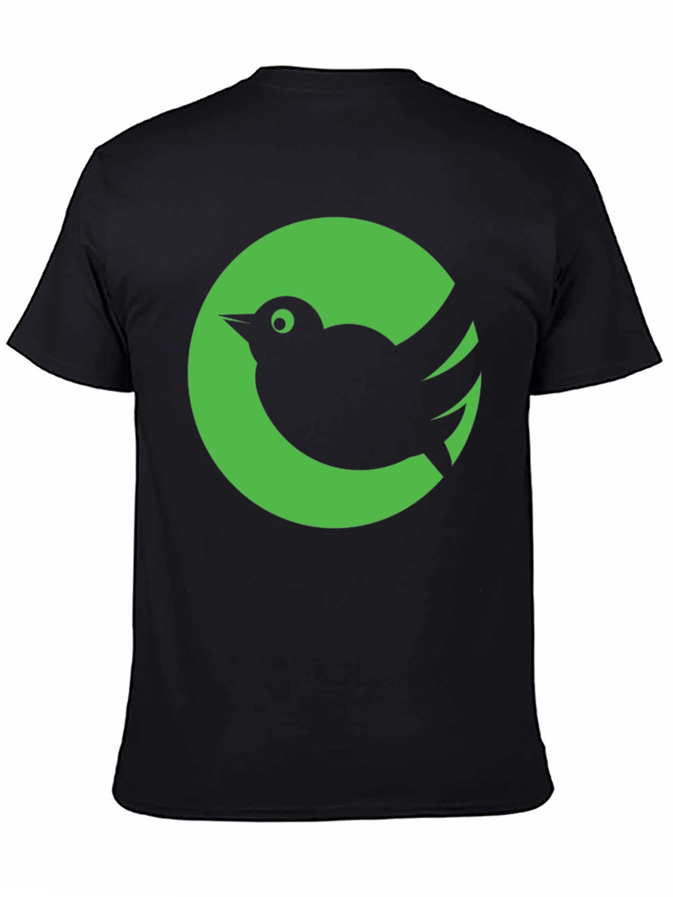 Green Bird Graphic Tee - Stylish Black Cotton T-Shirt