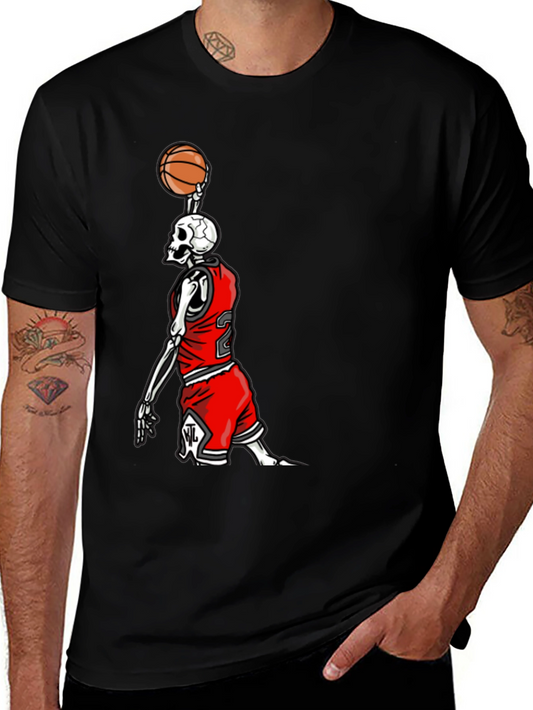 Basketball Skeleton Graphic T-Shirt