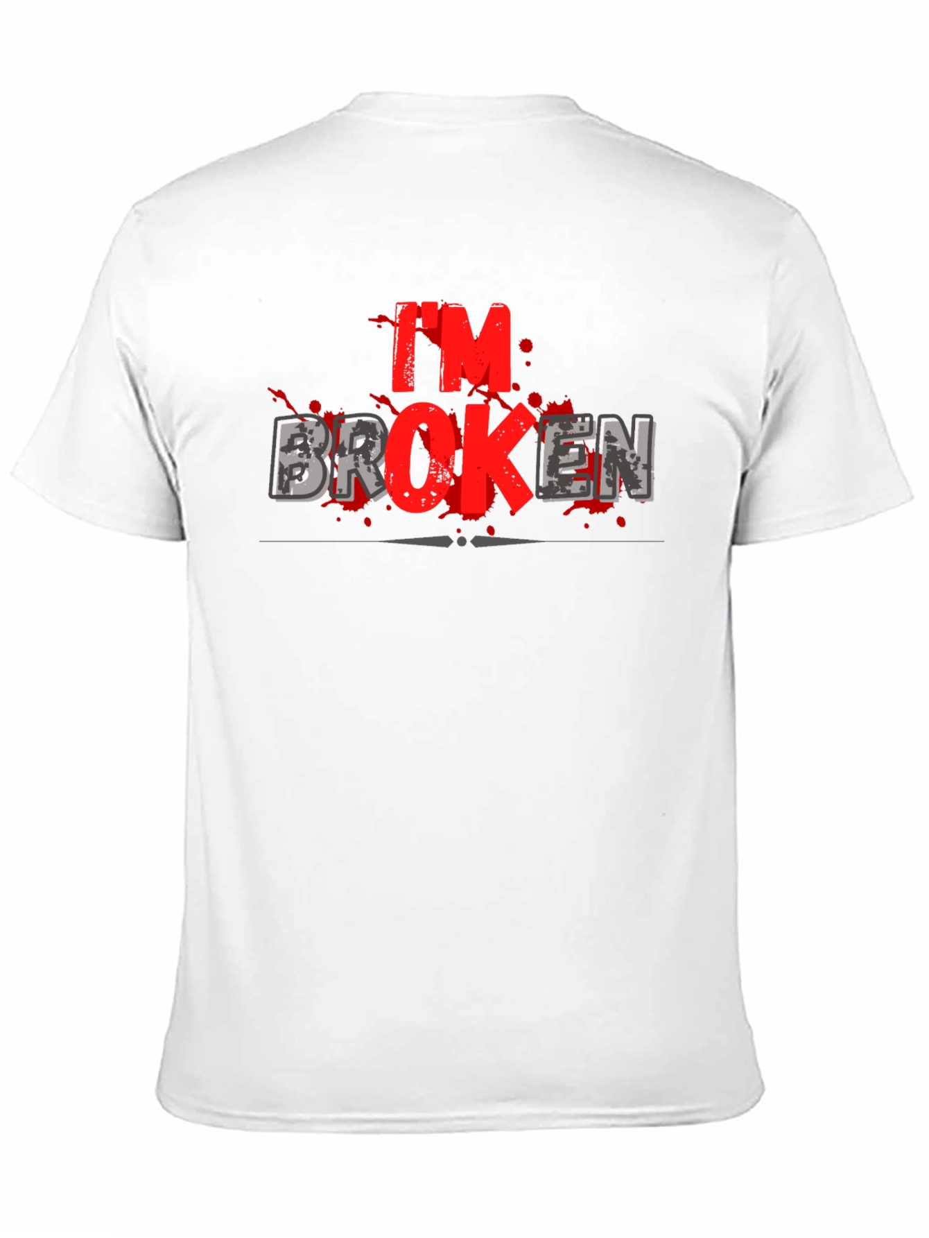 Im Broken T-Shirt - Graphic Print Crew Neck Tee