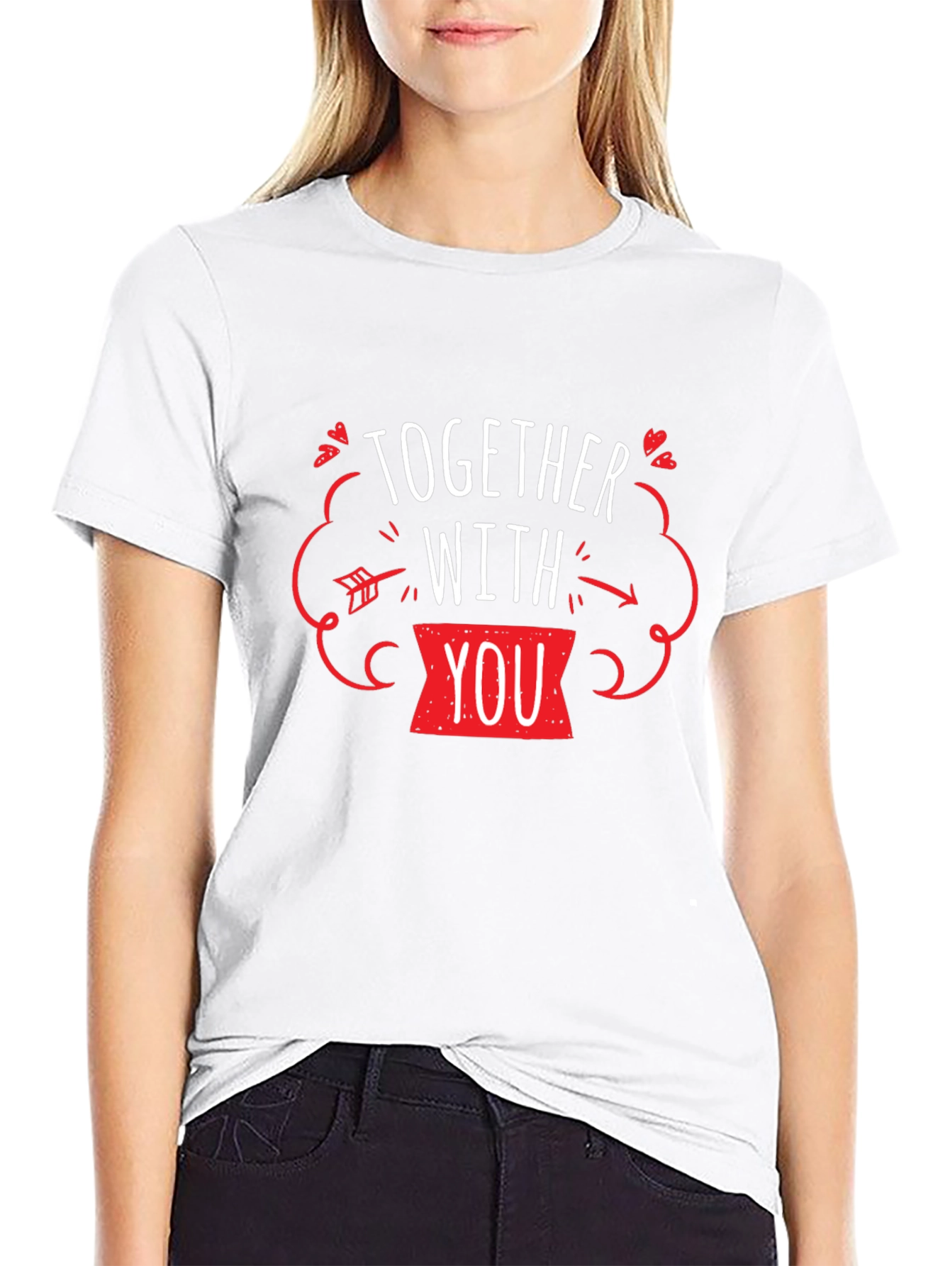 Together With You Valentines Day Graphic Tee