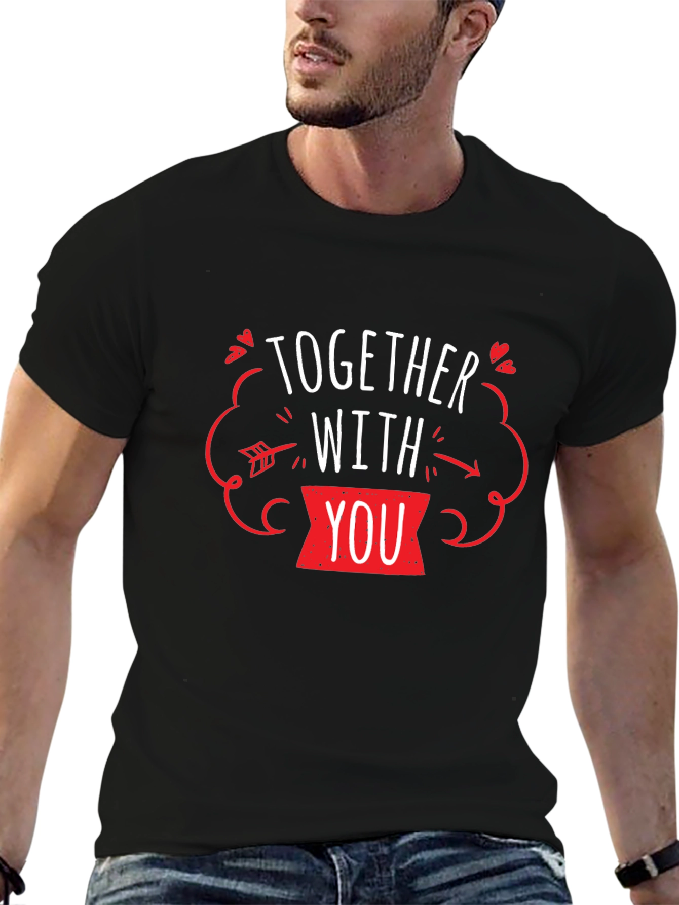 Together With You Valentines Day Graphic Tee