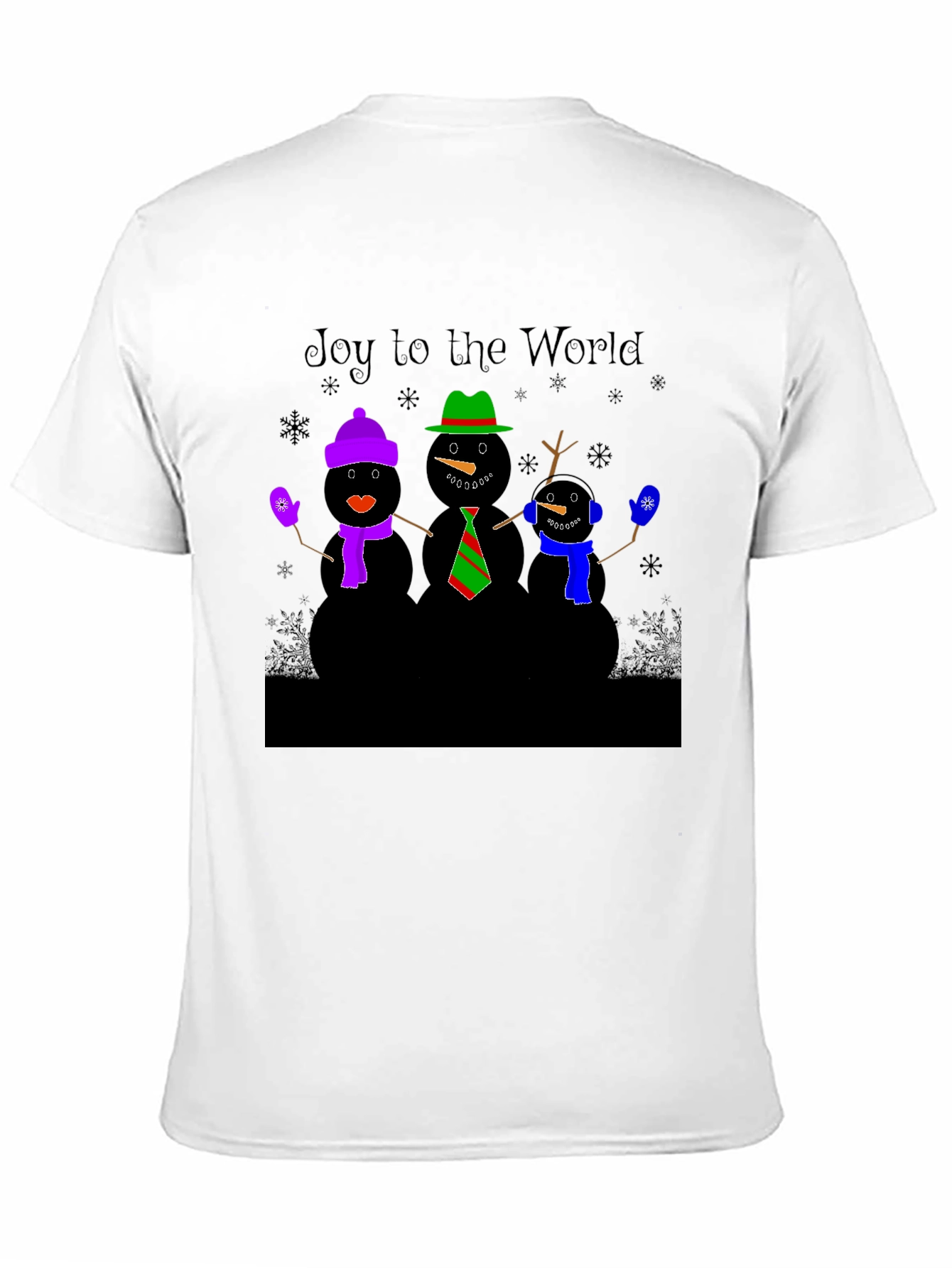 Joy to the World Snowmen Christmas Graphic T-Shirt
