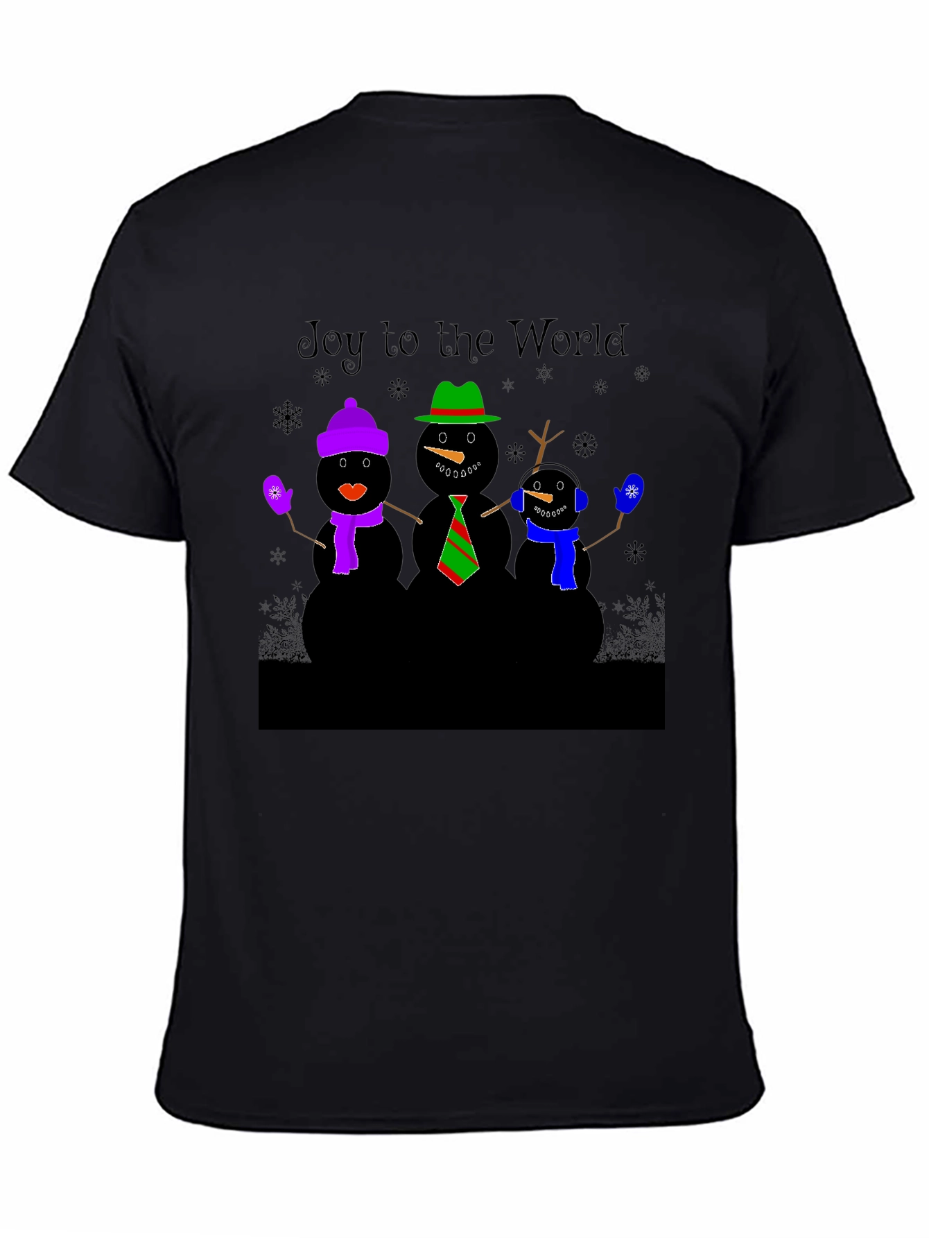 Joy to the World Snowmen Christmas Graphic T-Shirt