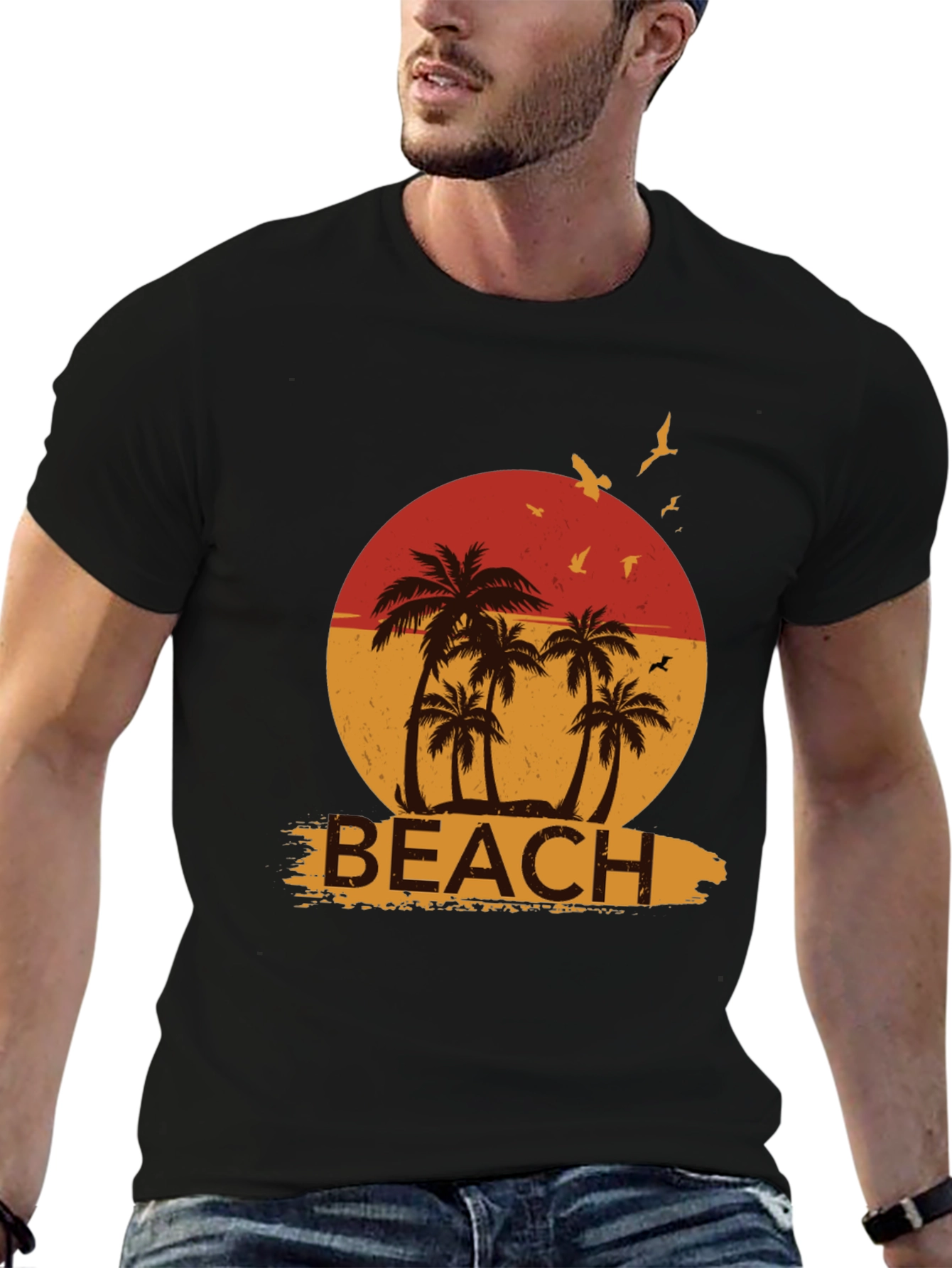 Retro Beach Palm Tree Graphic Tee