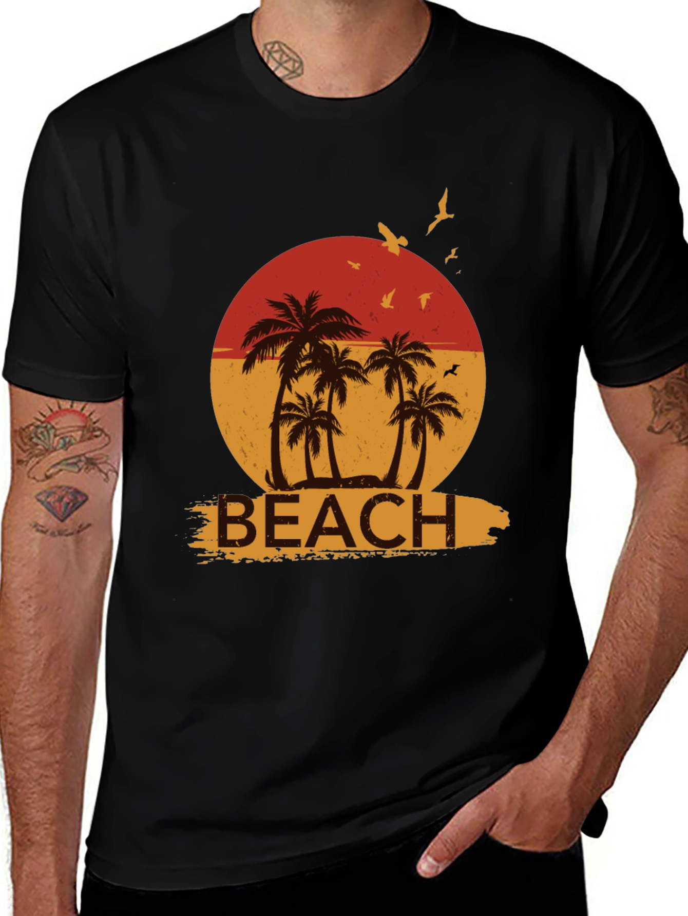 Retro Beach Palm Tree Graphic Tee