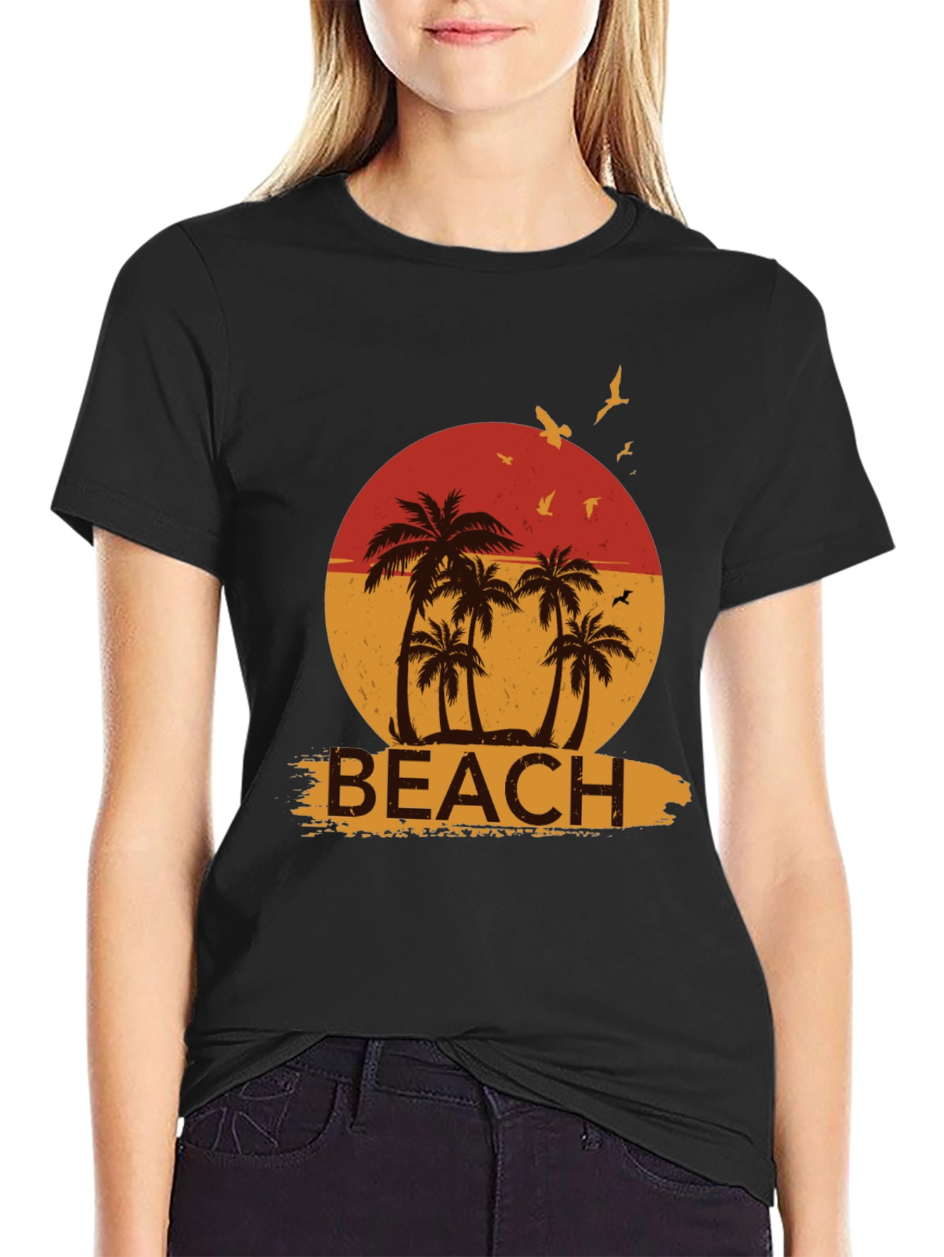 Retro Beach Palm Tree Graphic Tee
