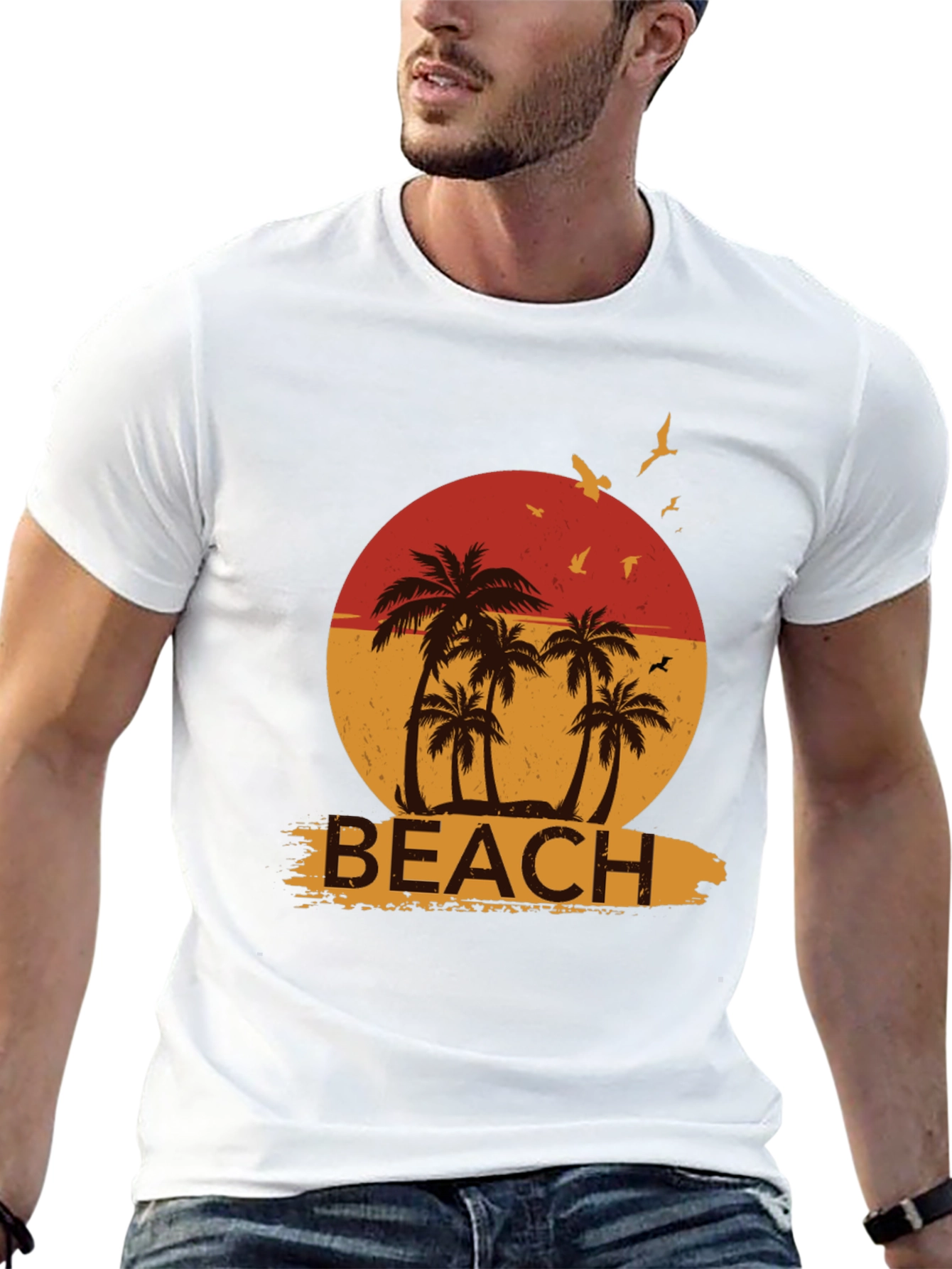 Retro Beach Palm Tree Graphic Tee