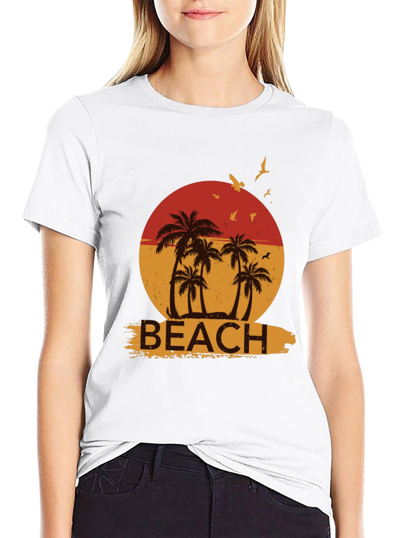 Retro Beach Palm Tree Graphic Tee
