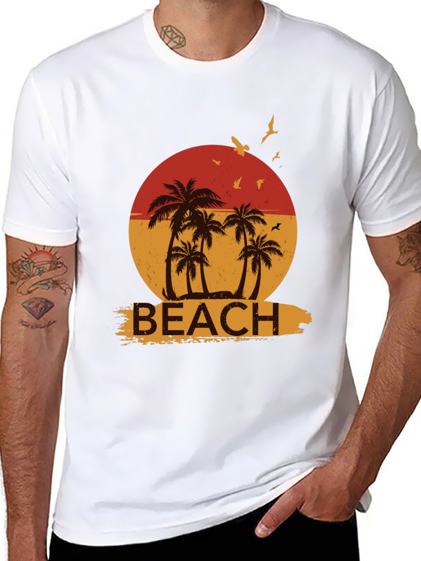 Retro Beach Palm Tree Graphic Tee