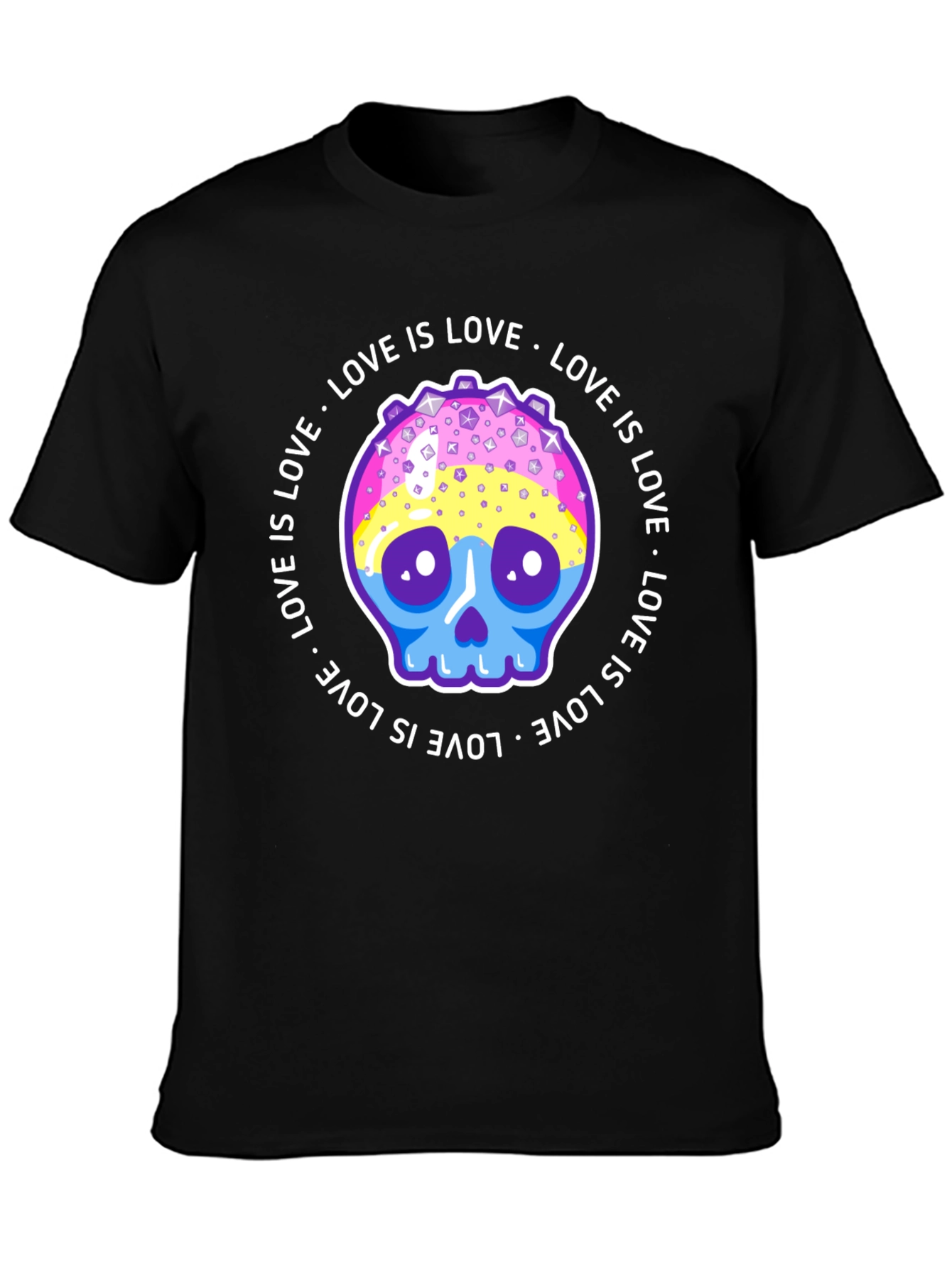 Love Is Love Pansexual Skull T-Shirt