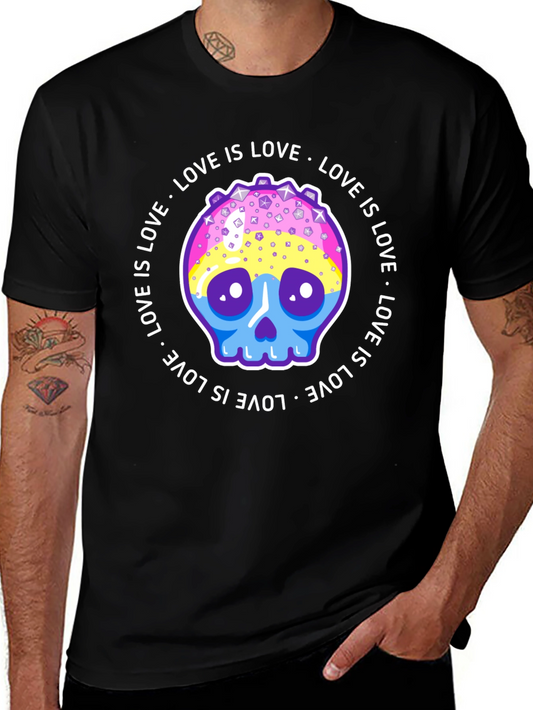 Love Is Love Pansexual Skull T-Shirt