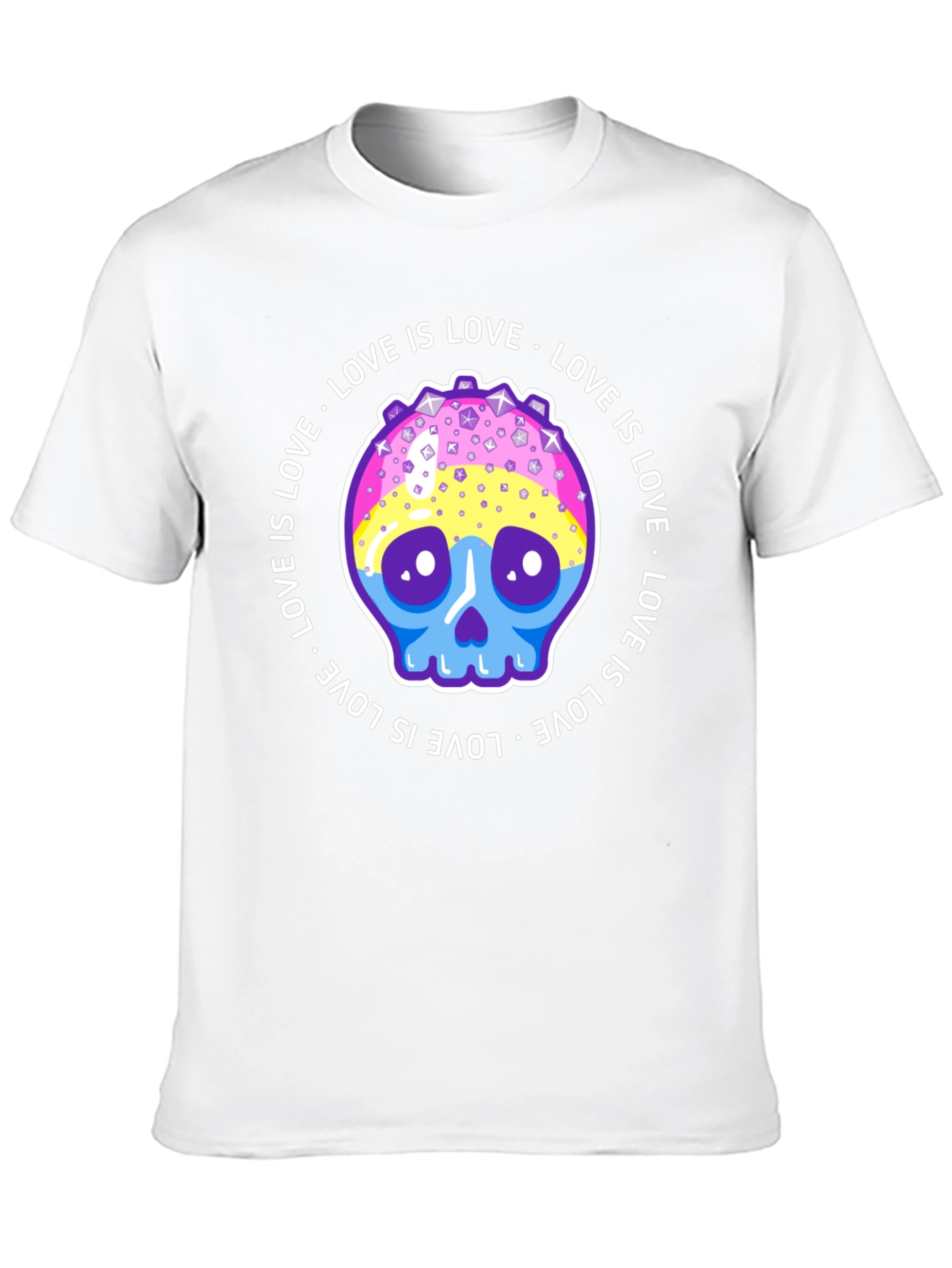 Love Is Love Pansexual Skull T-Shirt