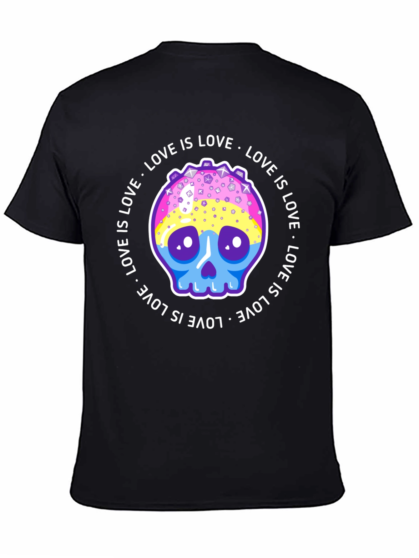 Love Is Love Pansexual Skull T-Shirt