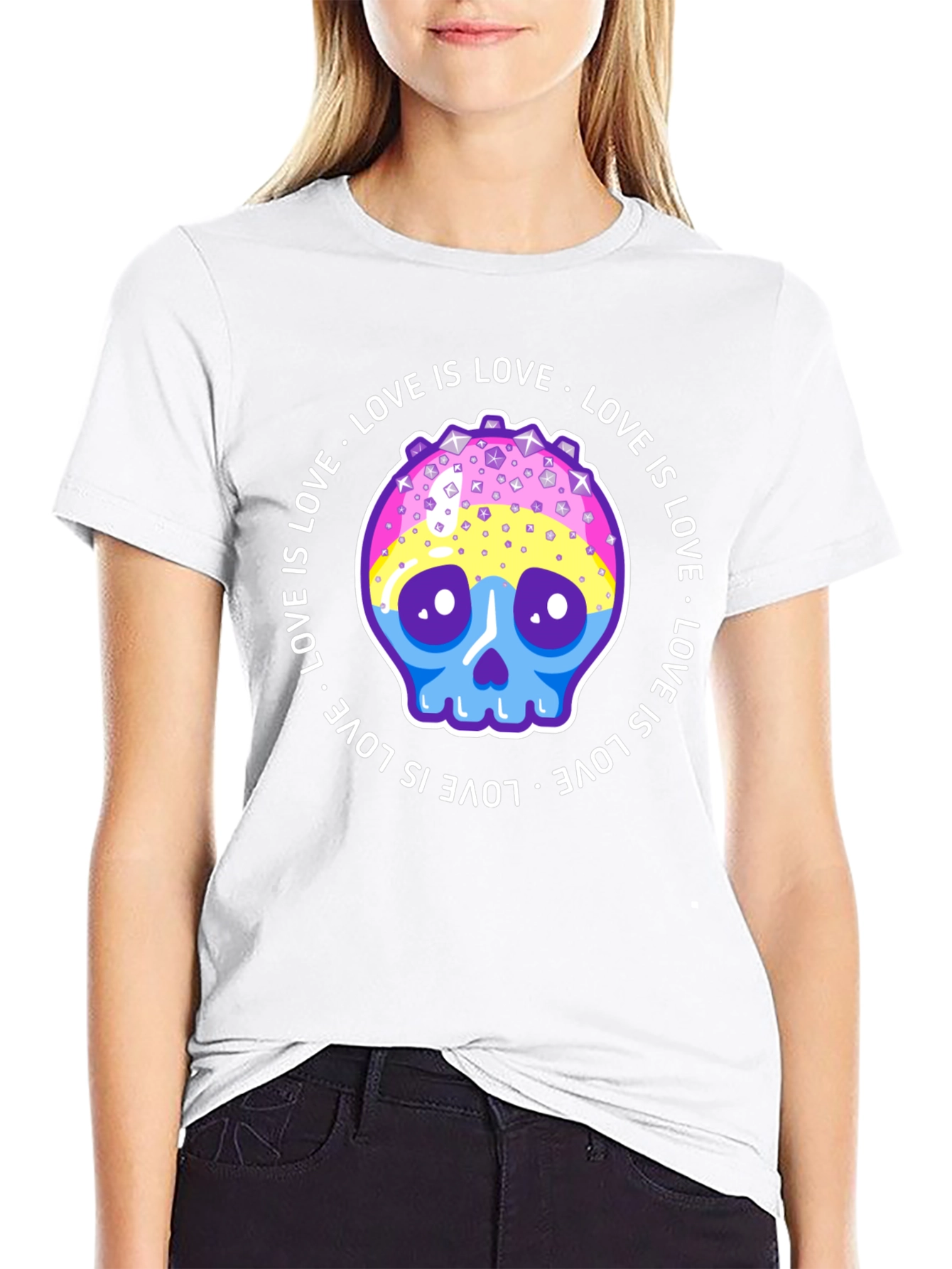 Love Is Love Pansexual Skull T-Shirt