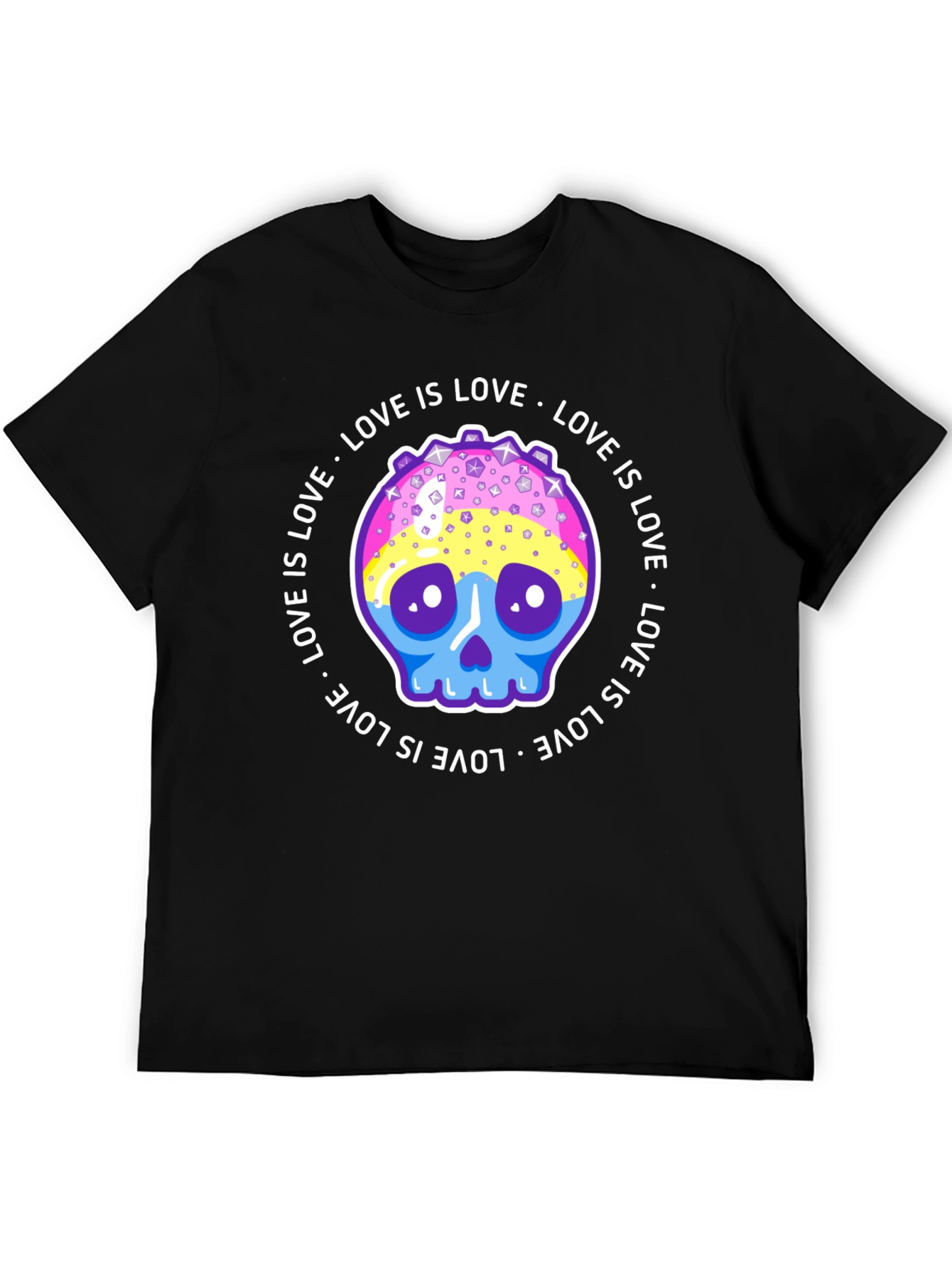 Love Is Love Pansexual Skull T-Shirt