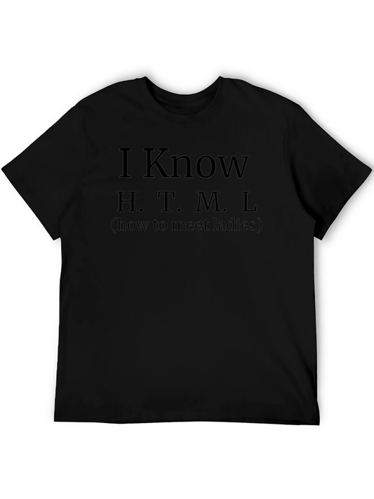 I Know HTML Funny Black T-Shirt
