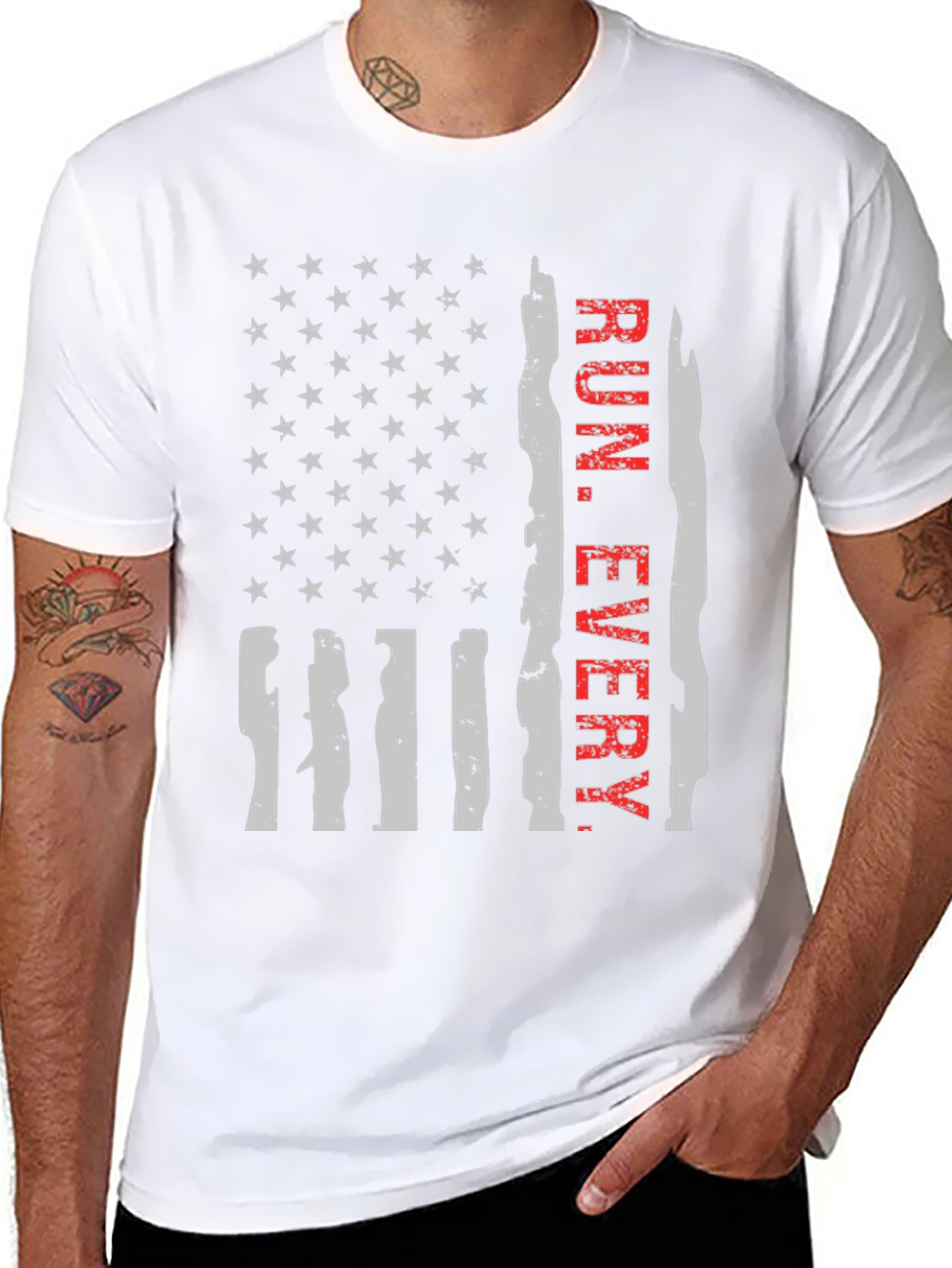 Run Every Day Flag Graphic Tee