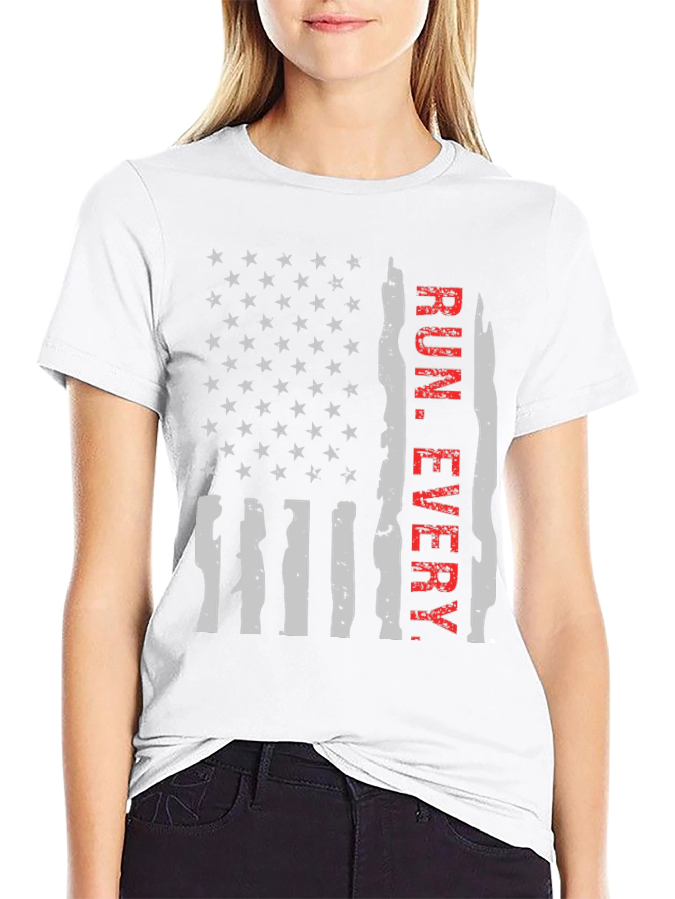 Run Every Day Flag Graphic Tee