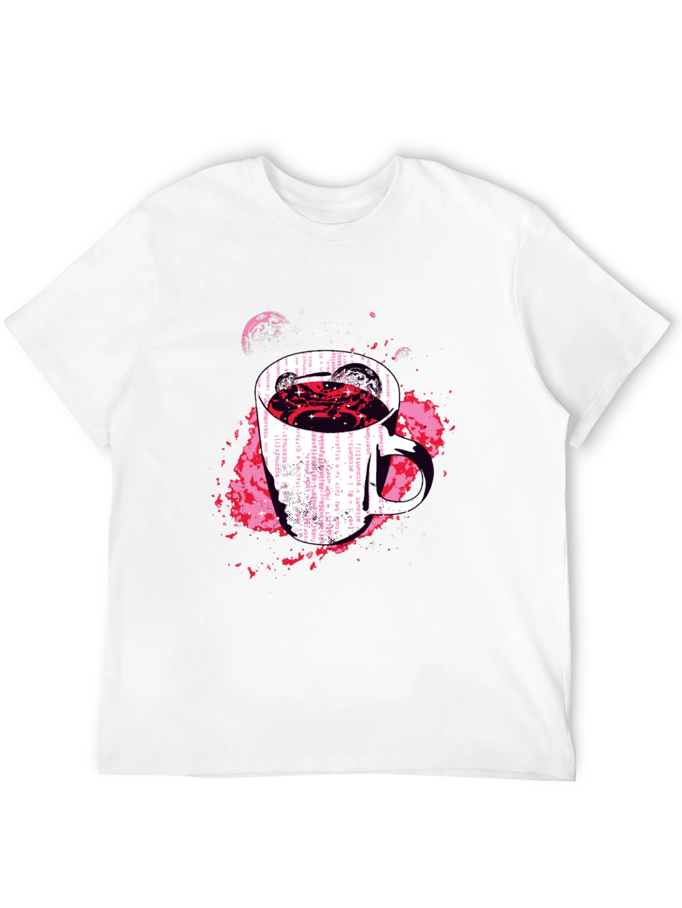 Cosmic Coffee Mug Graphic Tee - Black